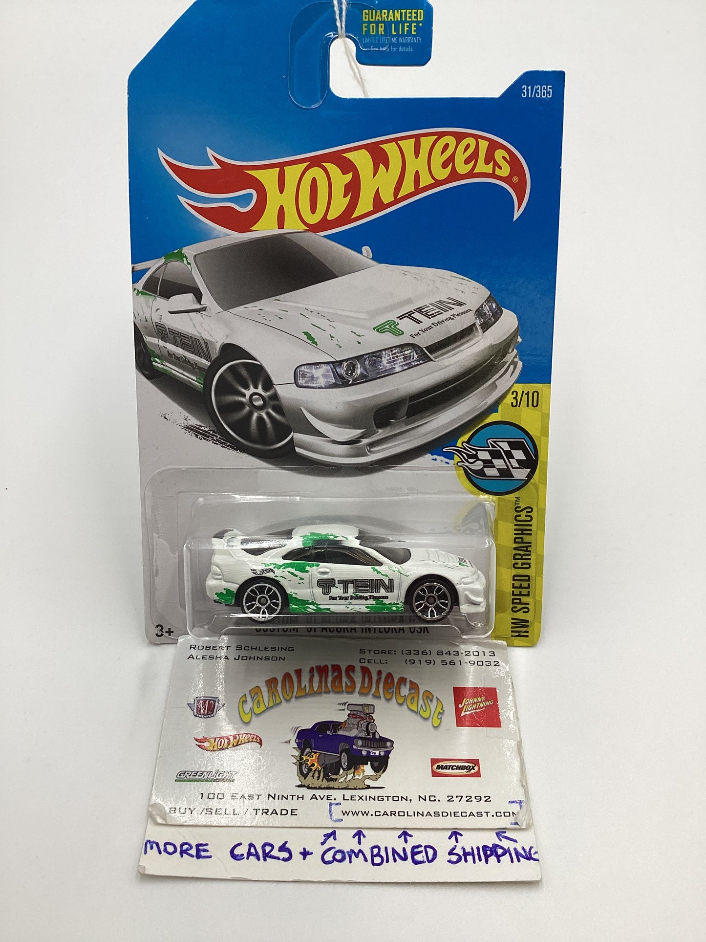 2017 Hot Wheels #31 Custom 01 Acura Integra GSR White Tein 91D