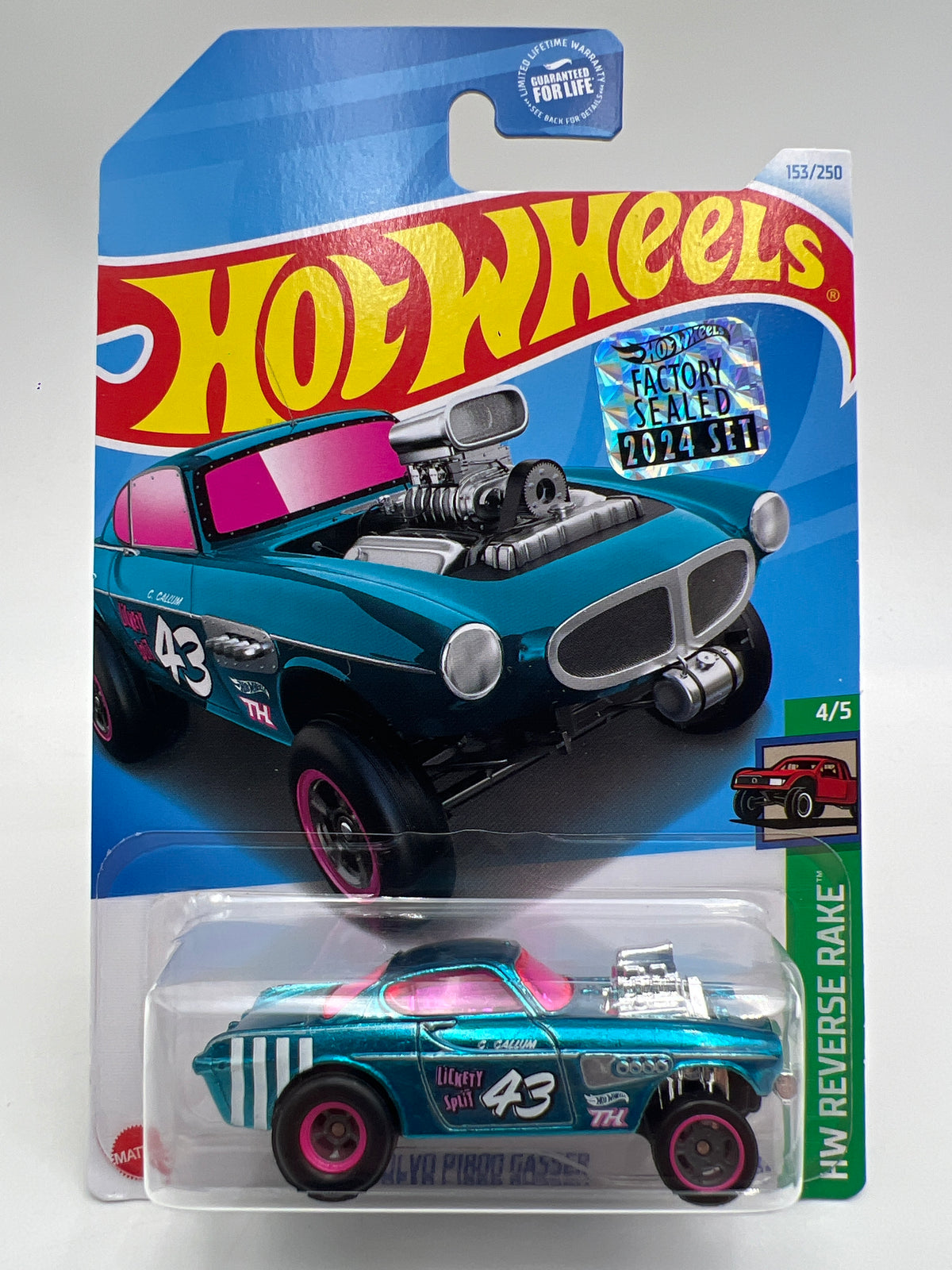 2024 Hot Wheels Factory Sealed Super Treasure Hunt #153 Volvo P1800 Gasser Blue W/Protector