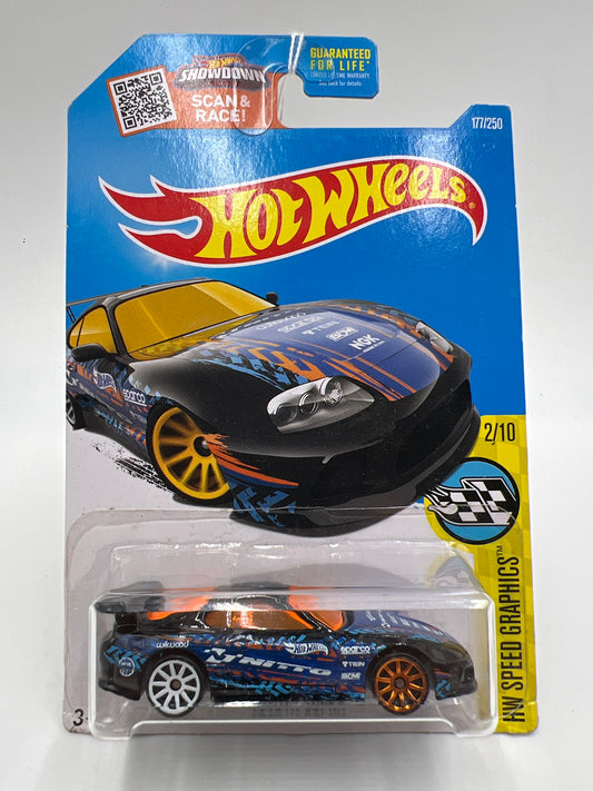 2016 Hot Wheels Speed Graphics #177 Toyota Supra Black Nitto 93A
