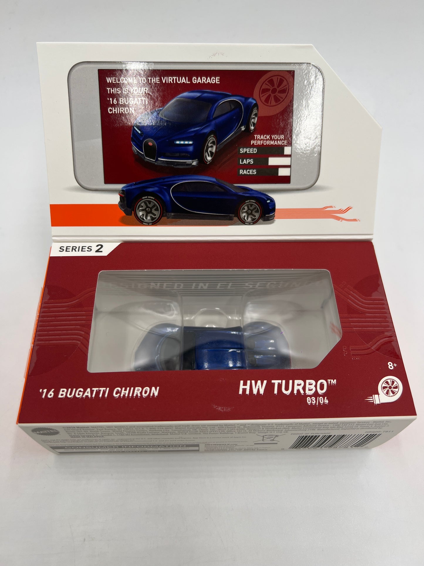 Hot Wheels iD Turbo Series 2 #3 16 Bugatti Chiron Blue sealed