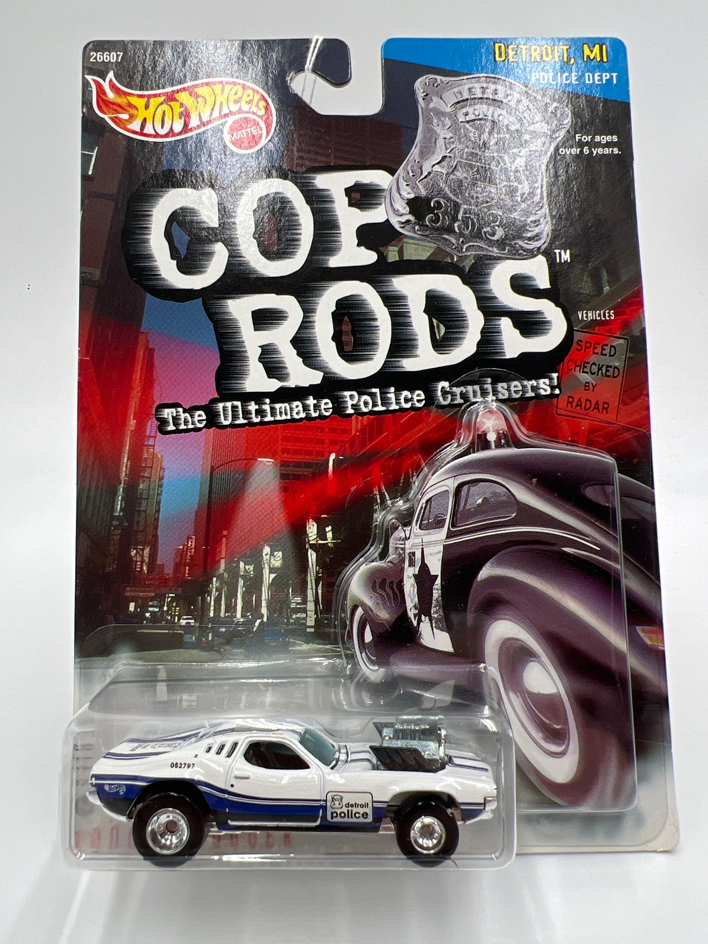 Hot Wheels Cop Rods Series 2 Detroit MI Rodger Dodger W/Real Riders SR