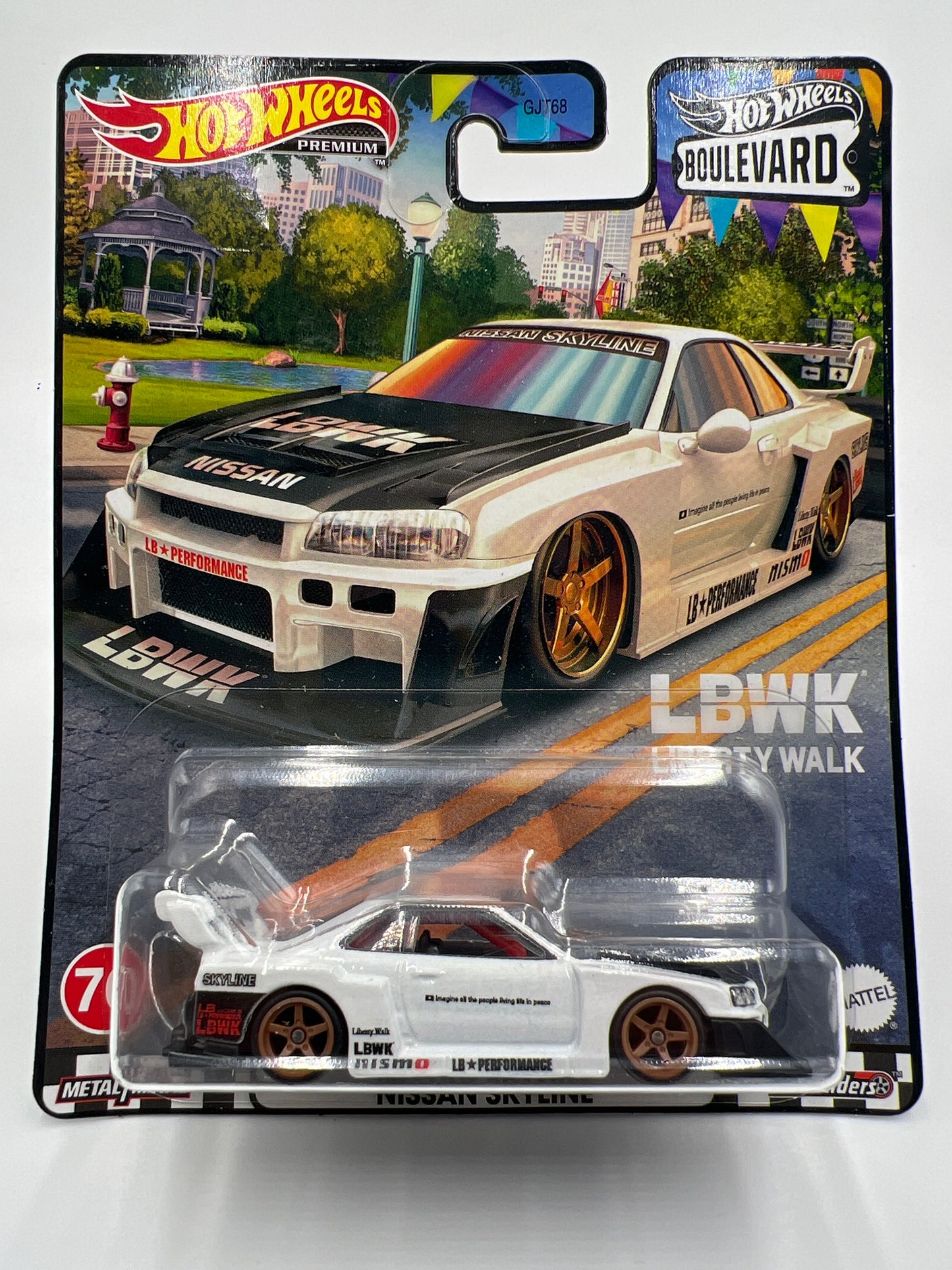 Hot Wheels Boulevard #70 LB-ER34 Super Silhouette Nissan Skyline White W/Protector (2)