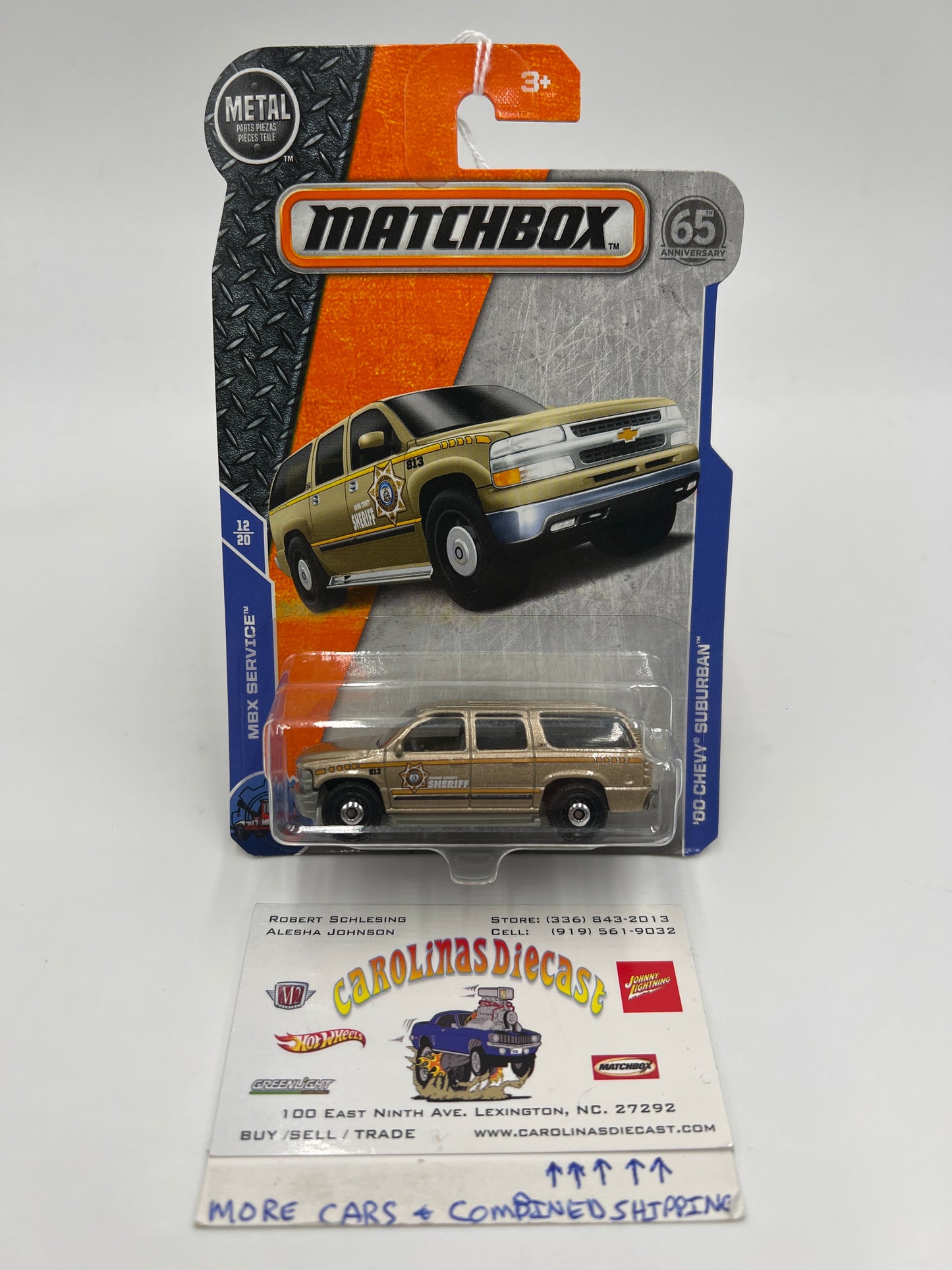 Matchbox 65th Anniversary #38 MBX Service 00 Chevy Suburban Sheriff Gold 208F