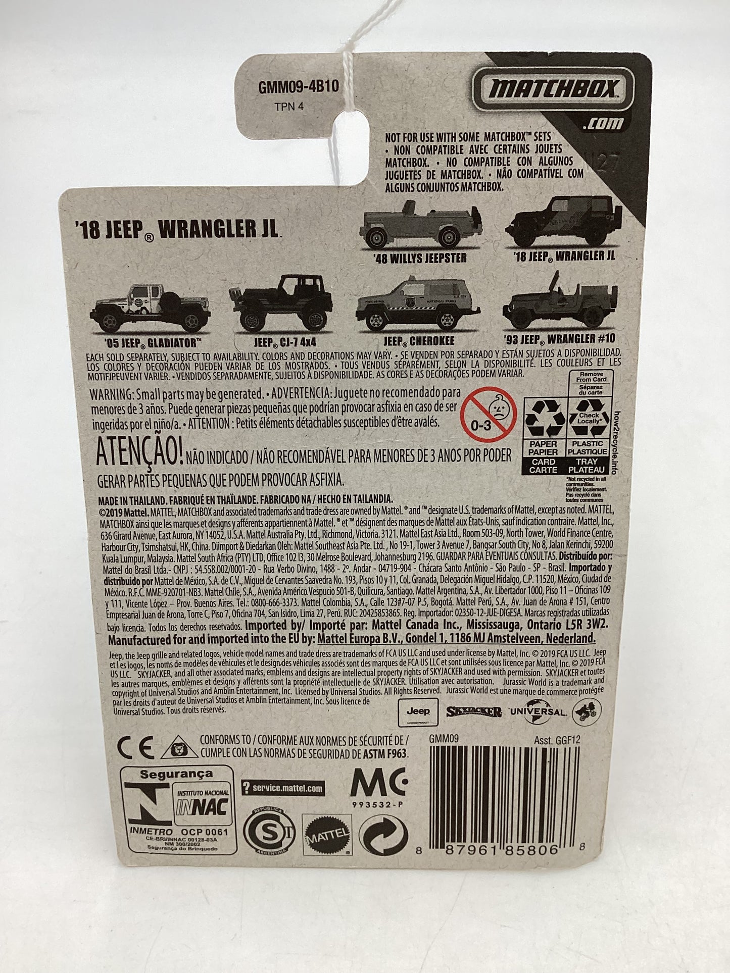 2020 Matchbox Jeep 18 Jeep Wrangler JL 165E