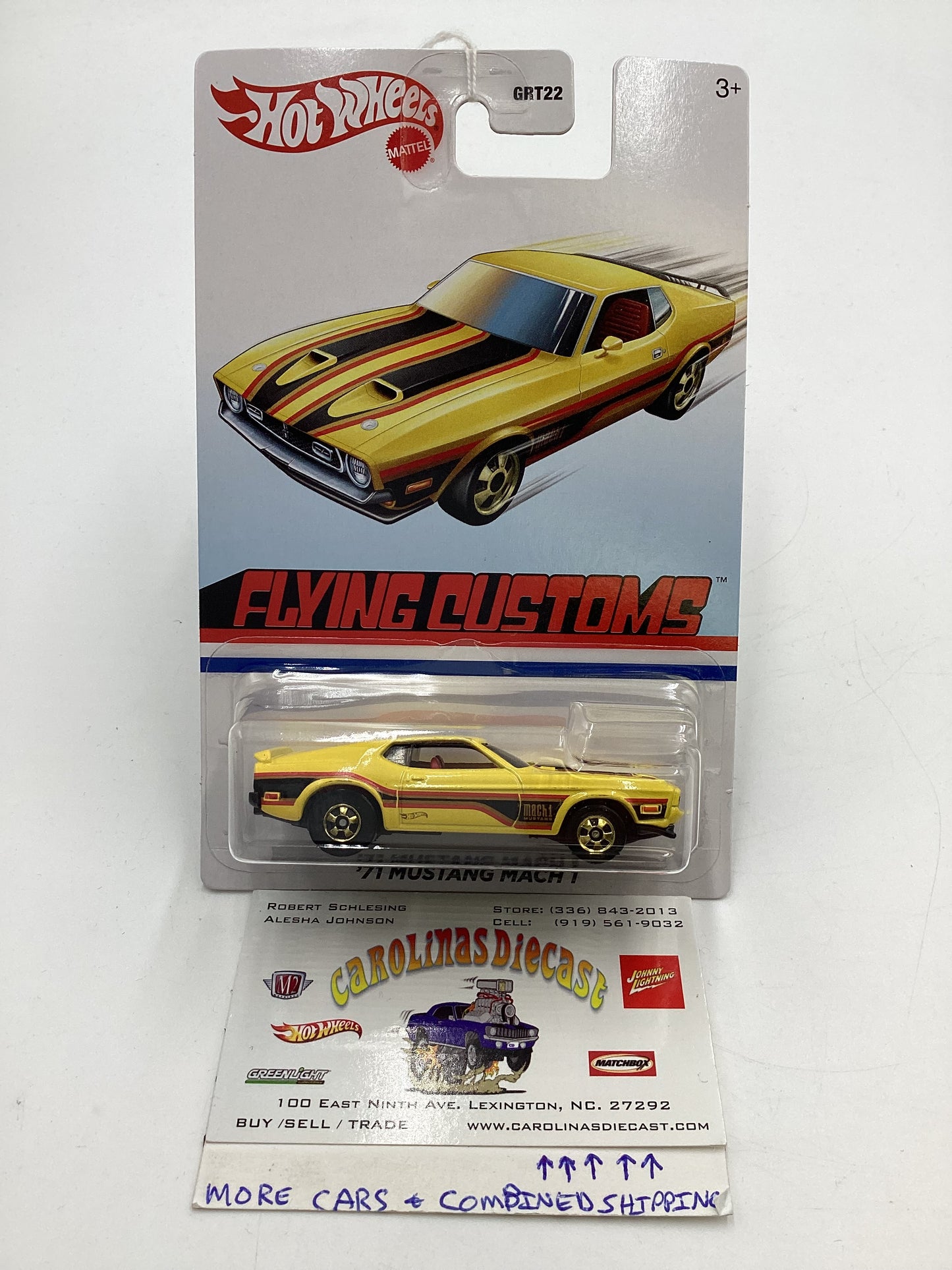 Hot Wheels Target Exclusive Flying Customs 71 Mustang Mach 1 Yellow Cracked Blister