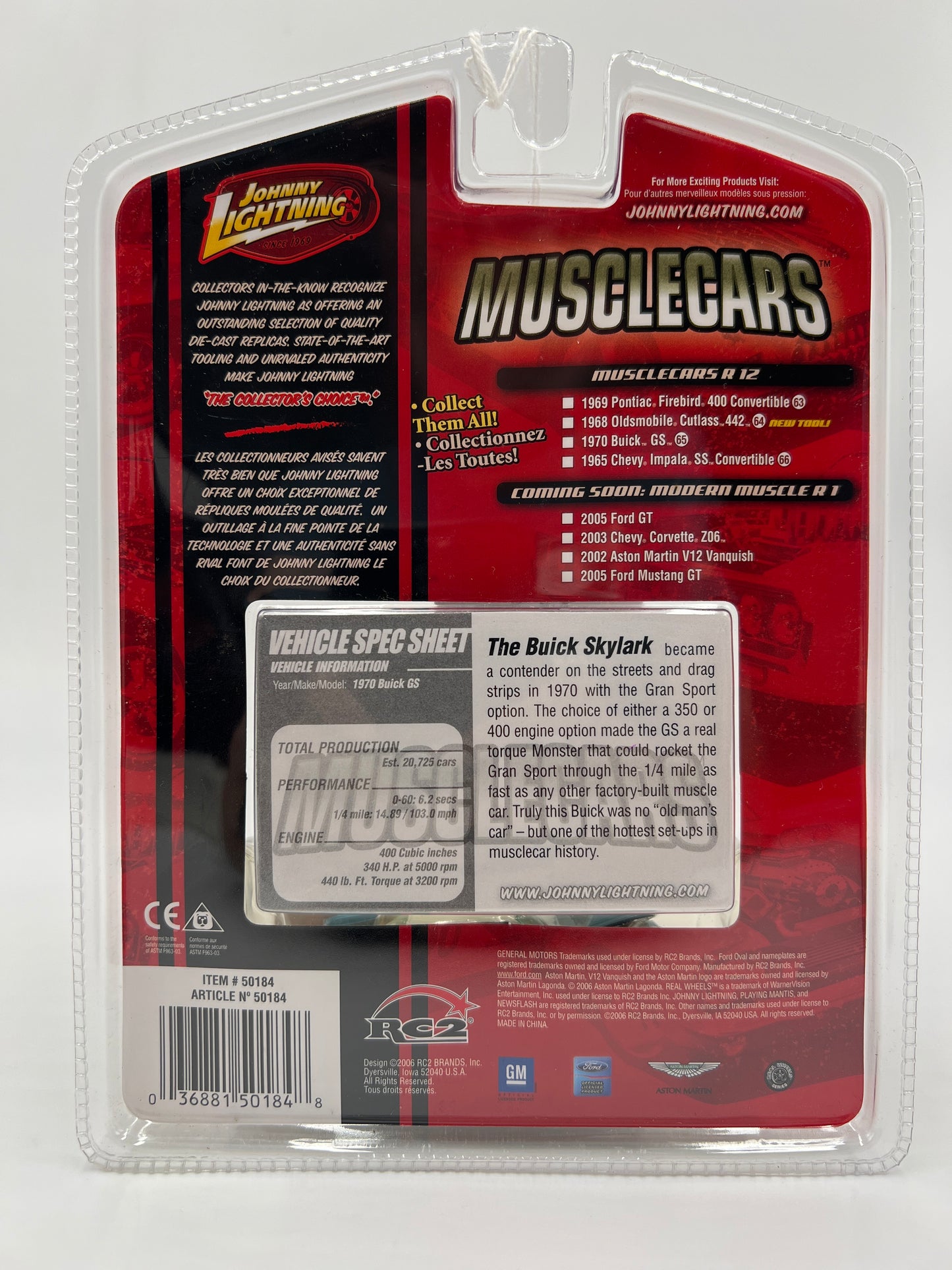 Johnny Lightning Muscle Cars R12 #65 70 Buick GS Blue 221A