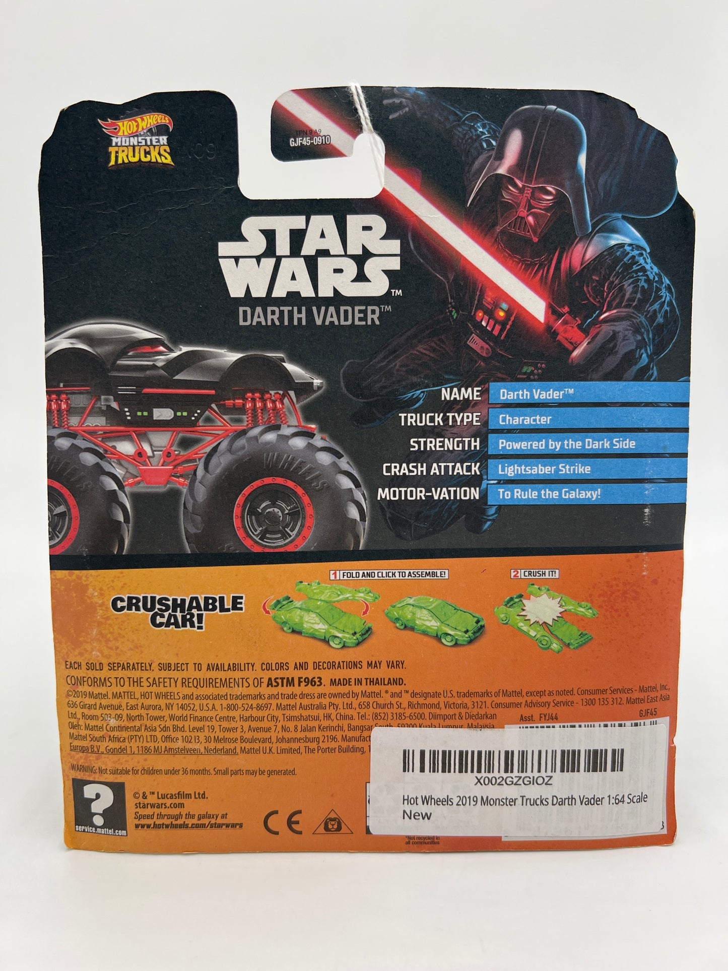 Hot Wheels Monster Trucks Star Wars #48 Darth Vader 135C