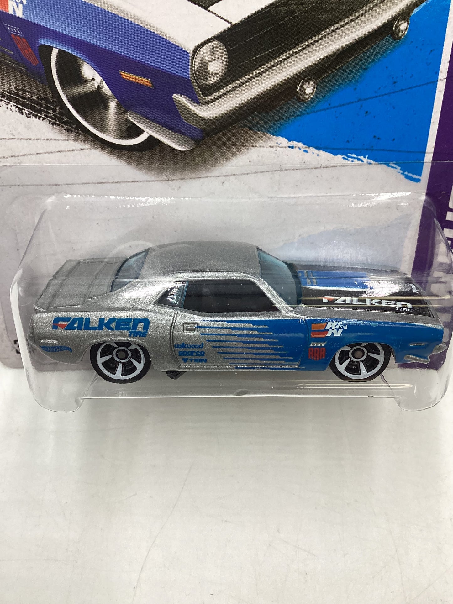 2013 Hot Wheels #247 70 Plymouth AAR Cuda Falken Silver 41C