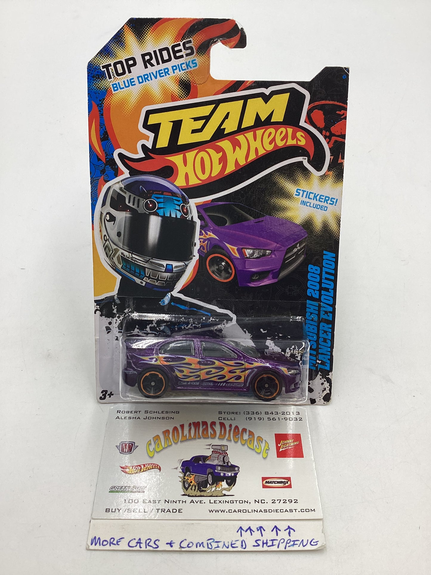 2011 HW Top Rides Blue Driver Picks *VHTF* Mitsubishi 2008 Lancer Evolution Purple with protector