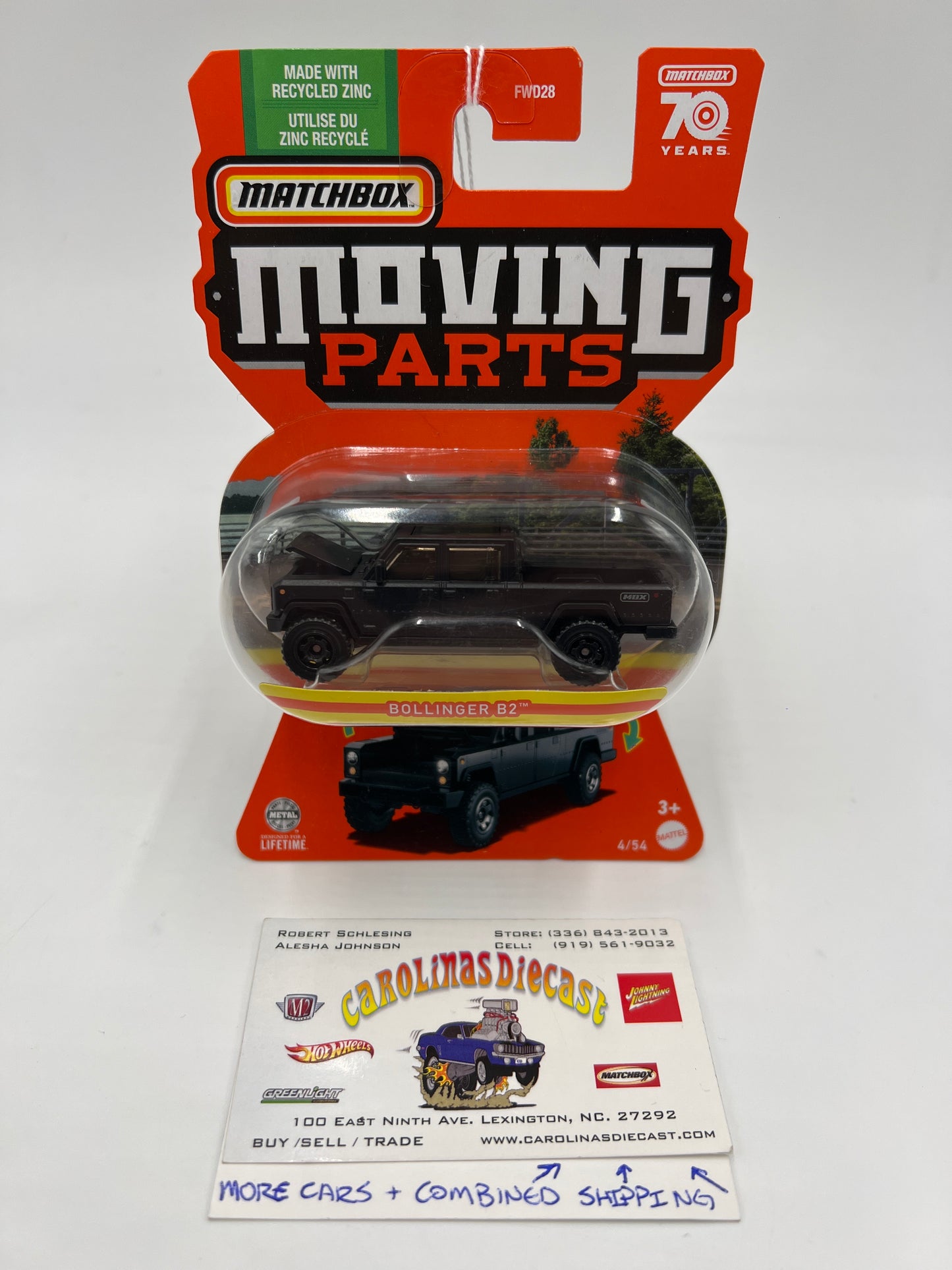 Matchbox Moving Parts #4 Bollinger B2 Matte Black 163E