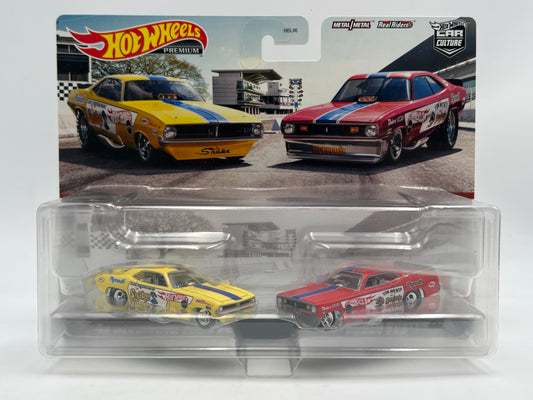 Hot Wheels Target 2 Pack Snake & Mongoose 72 Plymouth Cuda FC & Duster Funny Car W/Protector