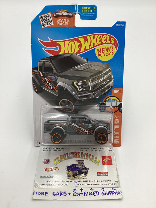 2016 Hot Wheels #150 17 Ford F-150 Raptor Gray 31A