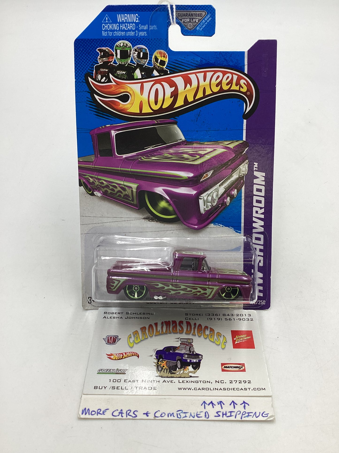 2013 HW Showroom #162 Custom 62 Chevy Purple (US Card) 17B