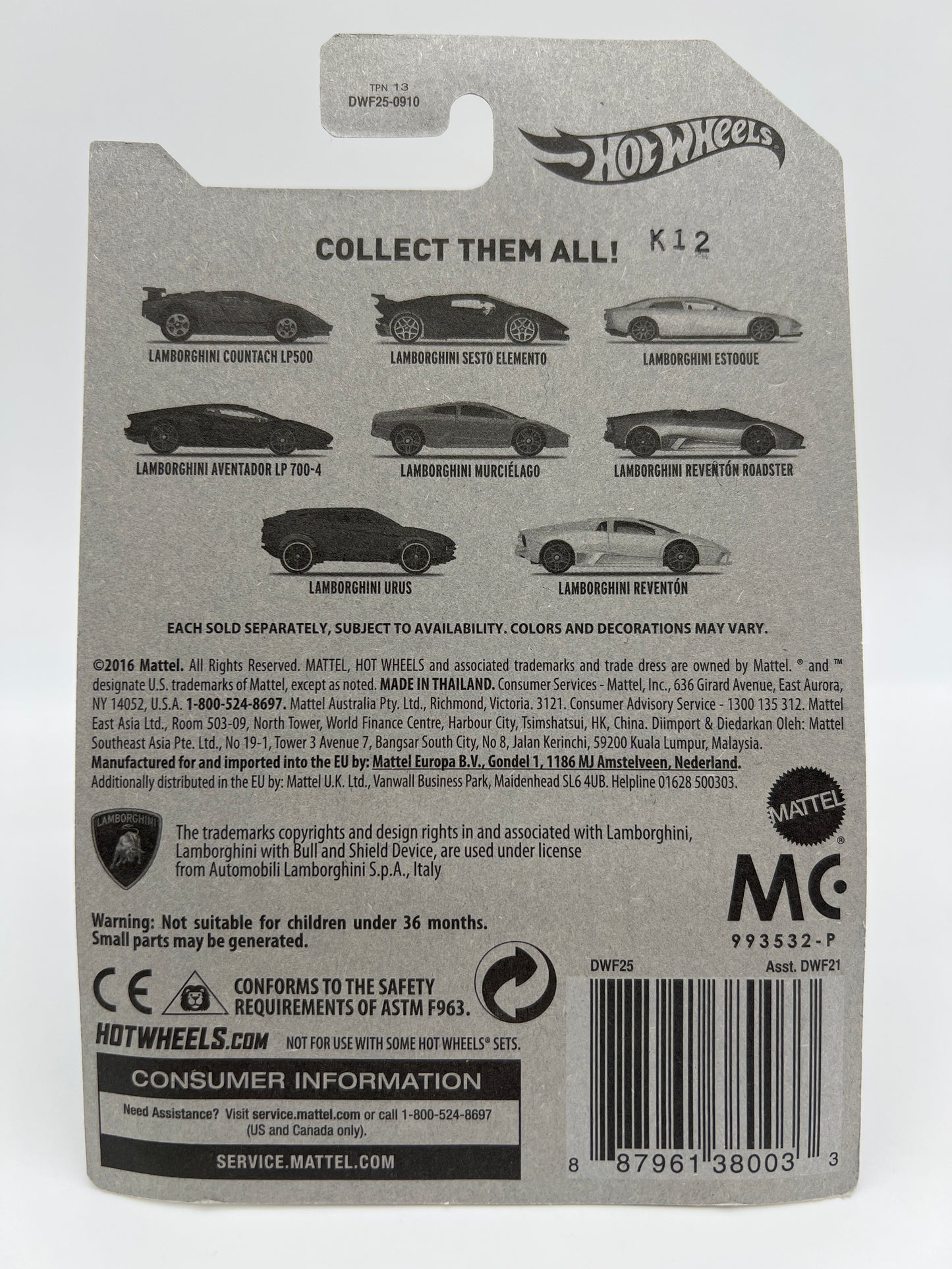 Hot Wheels Lamborghini Series #8 Lamborghini Reventon White 157B