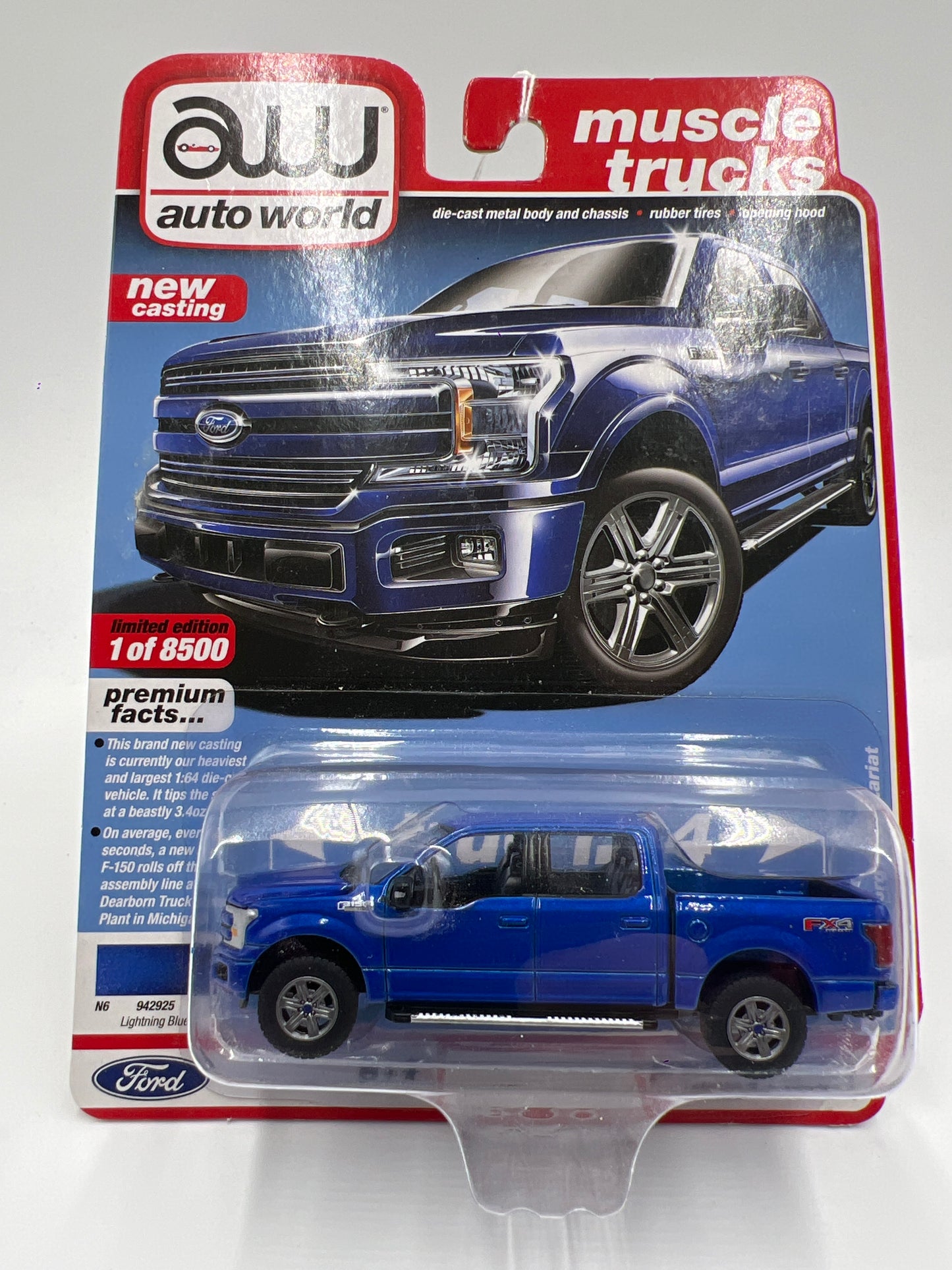 Auto World Muscle Trucks Release 4 Version A 2018 Ford F-150 Lariat Blue 183C