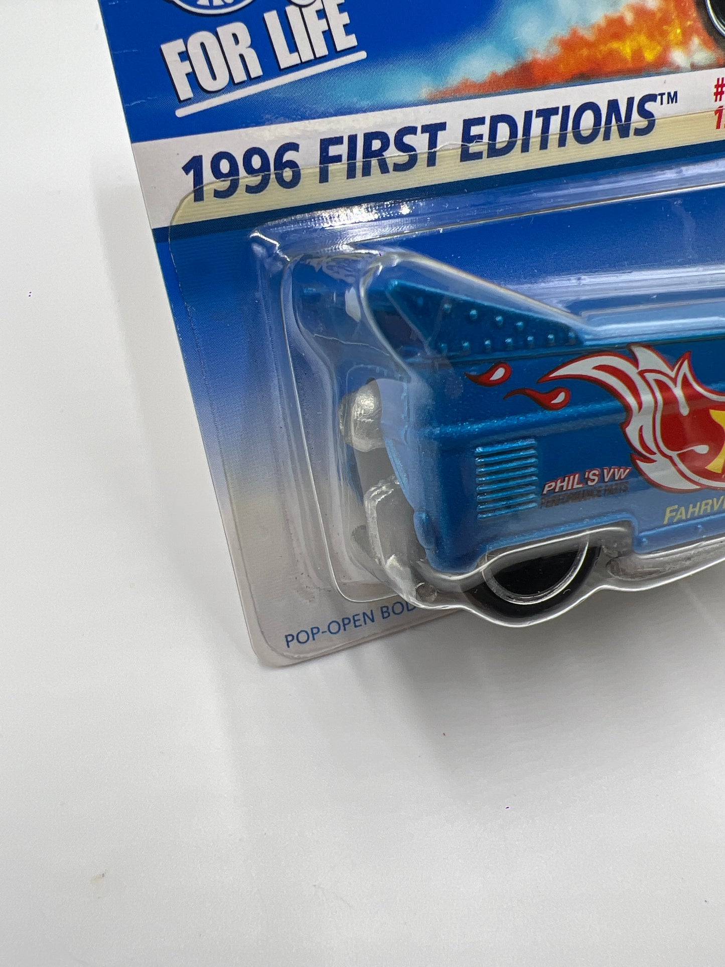 1998 Hot Wheels 30th Anniversary #6 1996 First Editions VW Bus Blue W/Protector