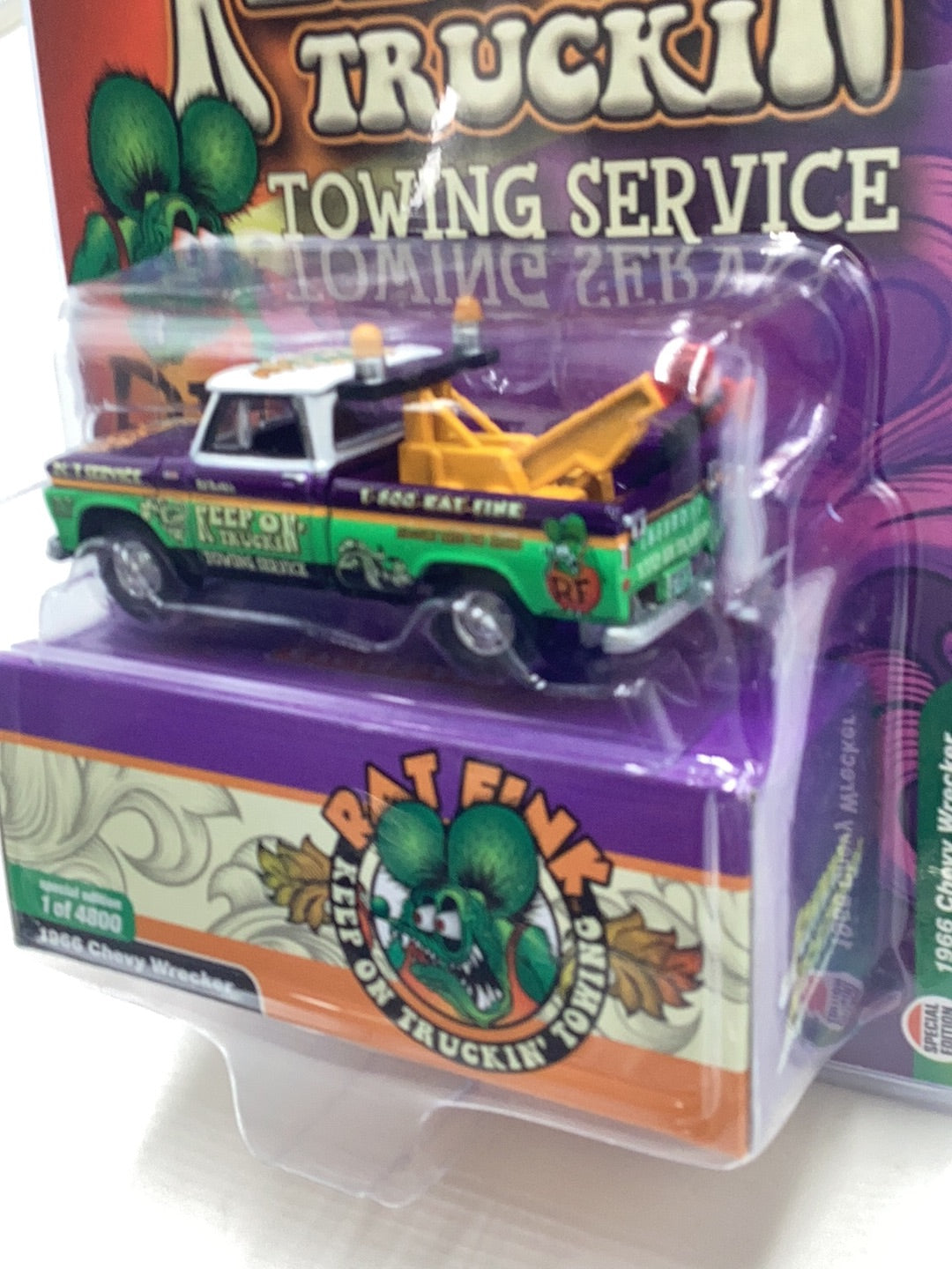 Johnny Lightning 1966 Chevy Wrecker Rat Fink MiJo exclusive