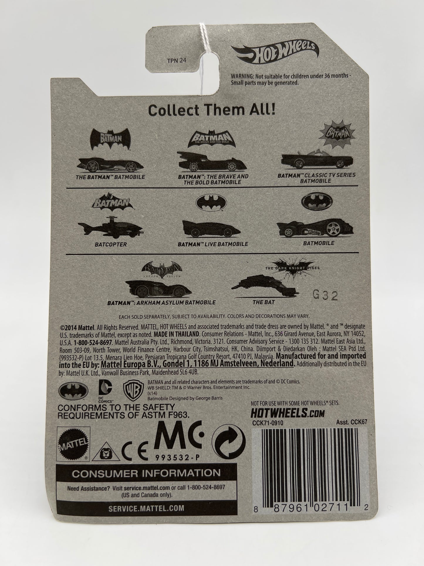 Hot Wheels Batman 75th Anniversary Set #4 Classic TV Series Batmobile 117B