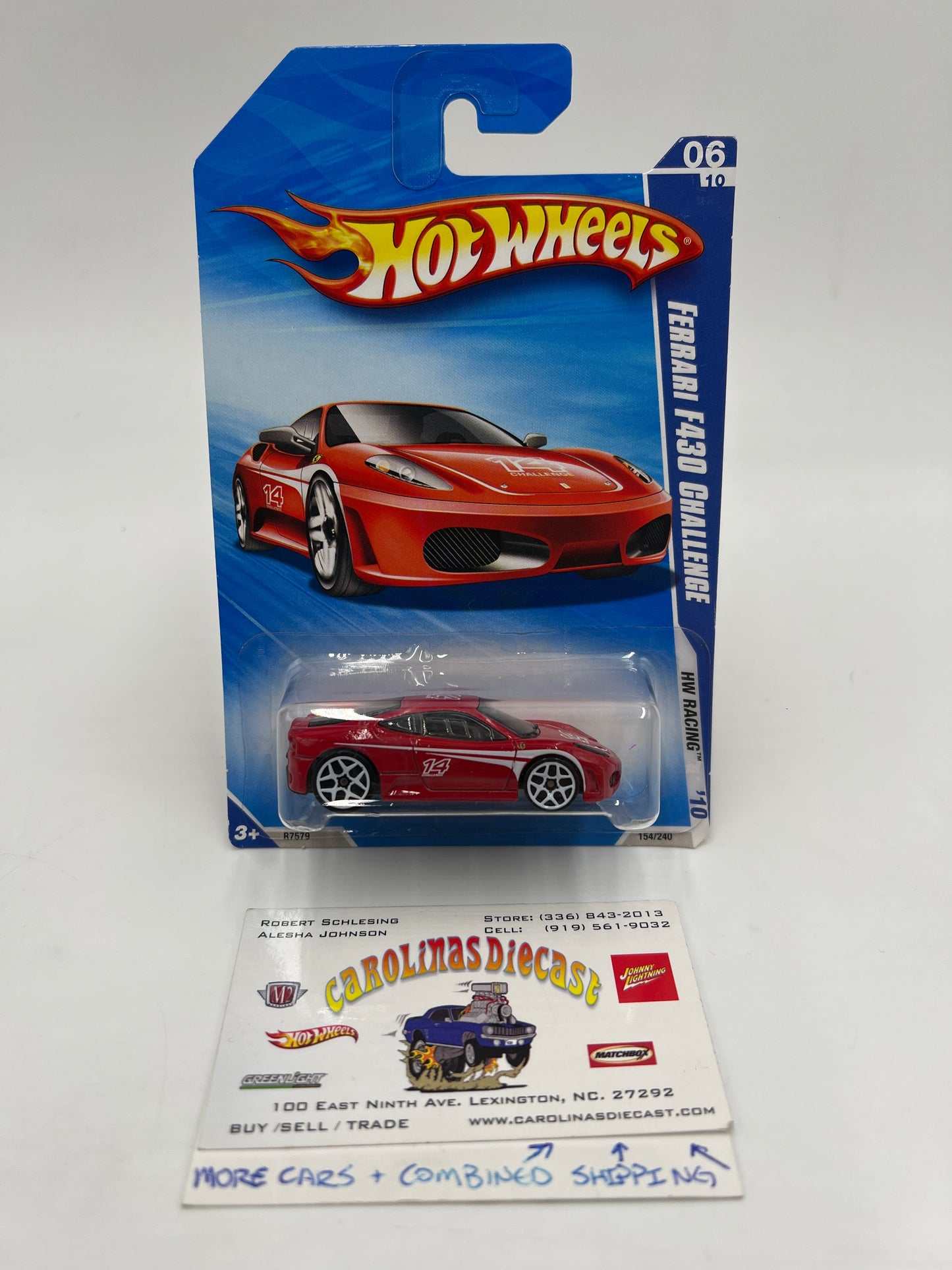 2010 Hot Wheels Racing #154 Ferrari F430 Challenge W/Protector SR