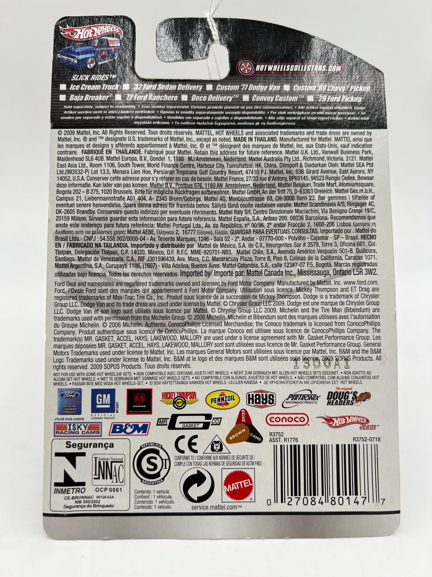 Hot Wheels Slick Rides #20 Custom 77 Dodge Van Conoco Blue Bad Card 242G