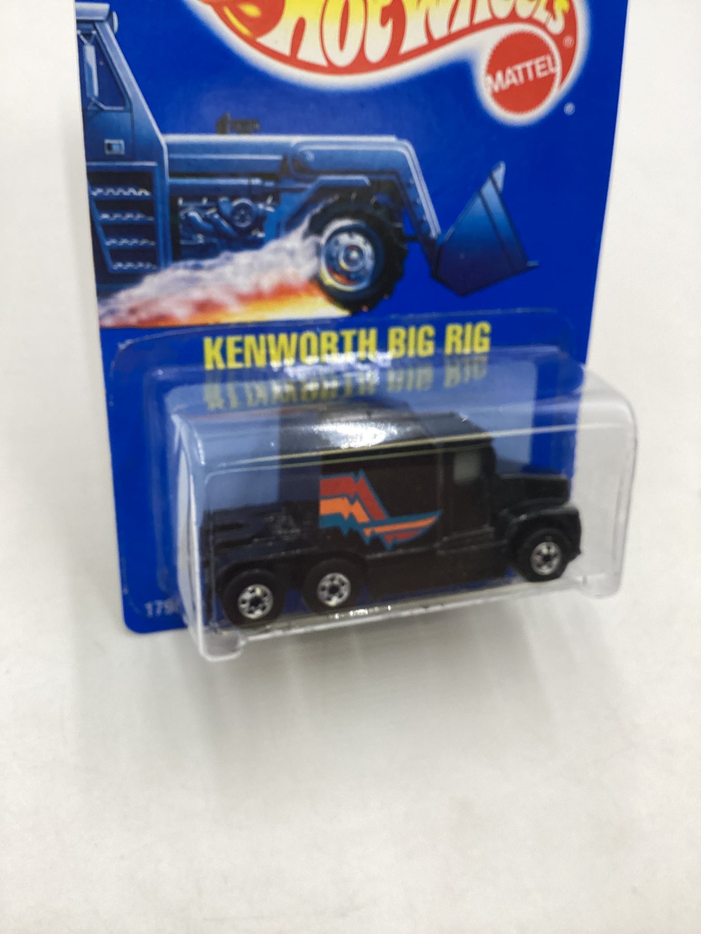 Hot Wheels Blue Card Collector No. 76 Kenworth Big Rig Black BW Wheels