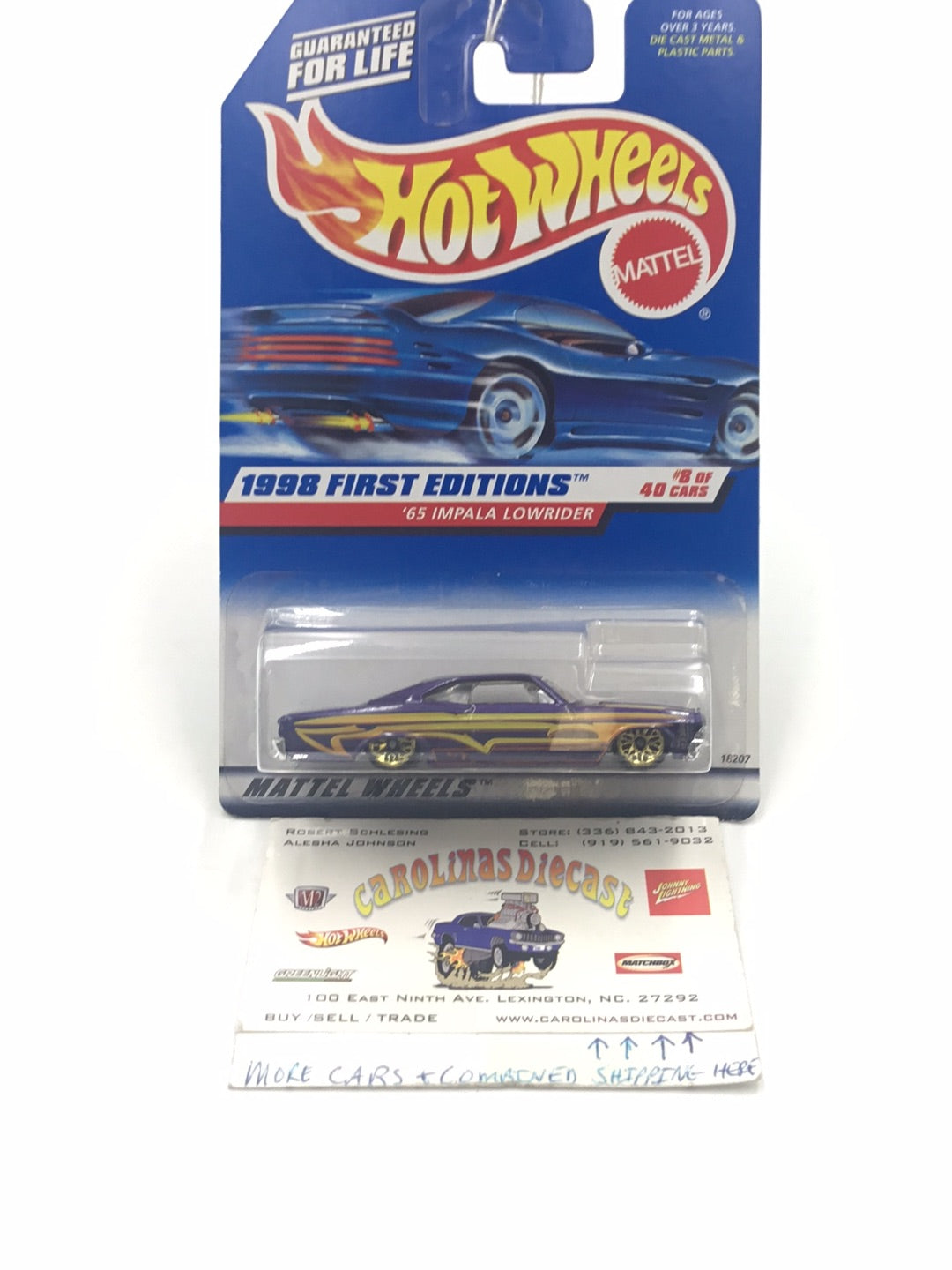 1998 hot wheels #635 65 Impala lowrider 16D