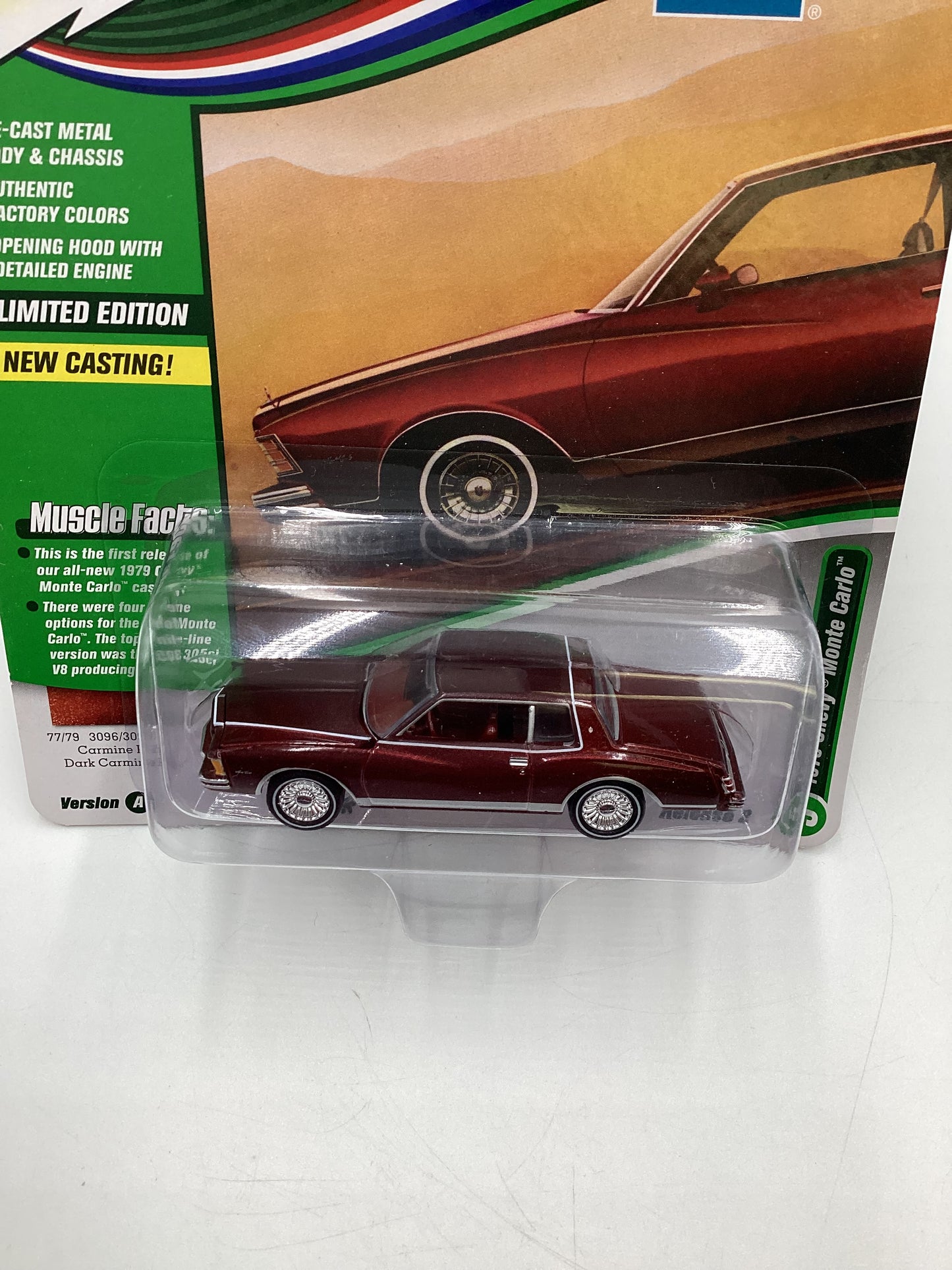 Johnny Lightning Muscle Cars U.S.A. Release 2 Version A 1979 Chevy Monte Carlo Dark Red