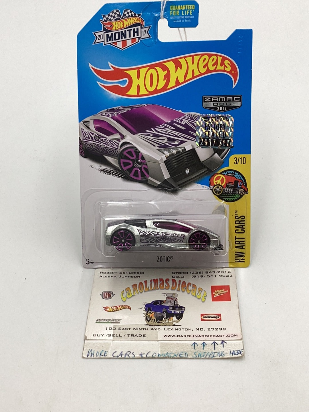 2017 Hot Wheels ZAMAC #6 ZOTIC factory sealed sticker 144E