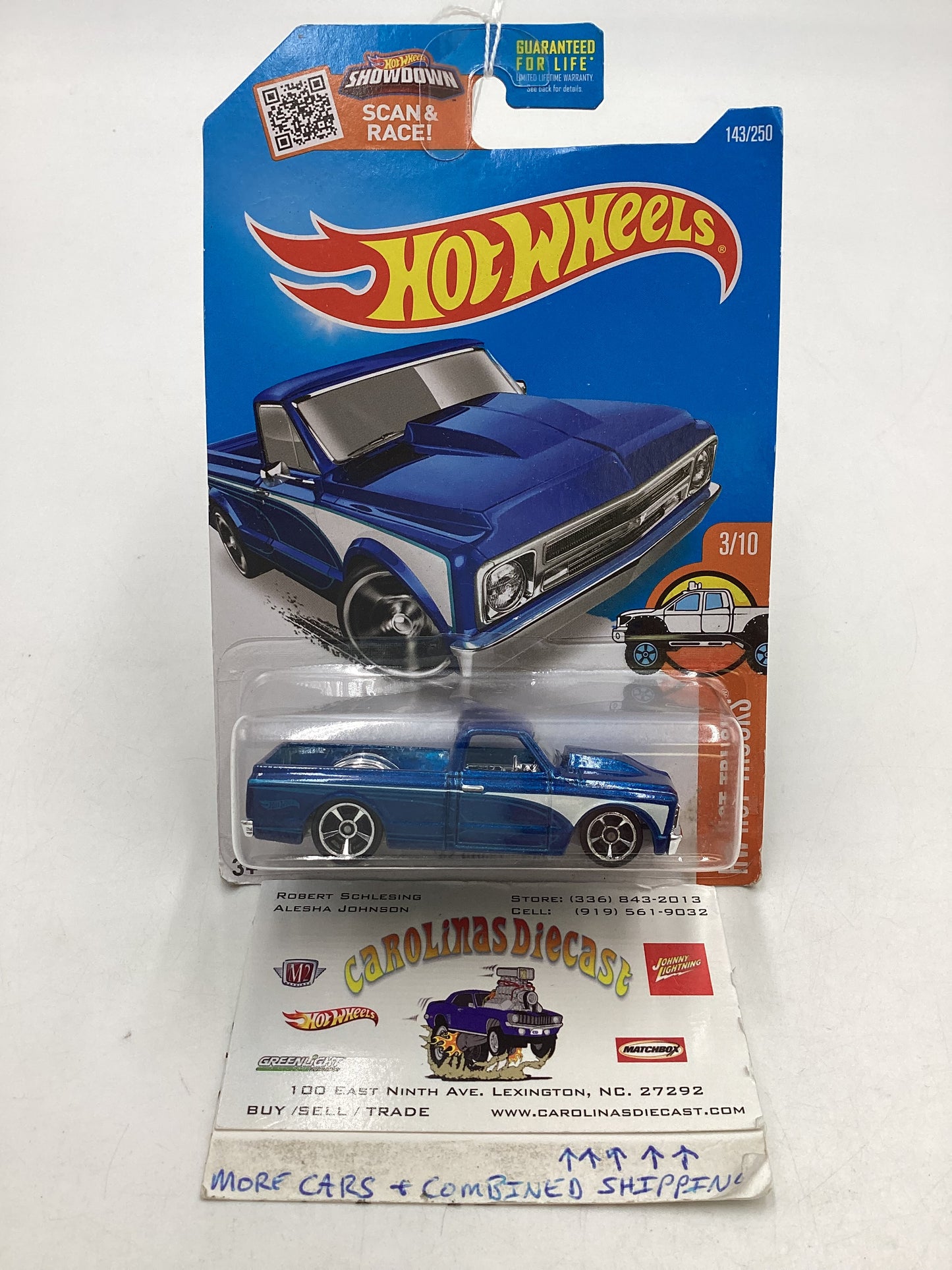 2016 Hot wheels #143 67 Chevy C10 Blue 6B