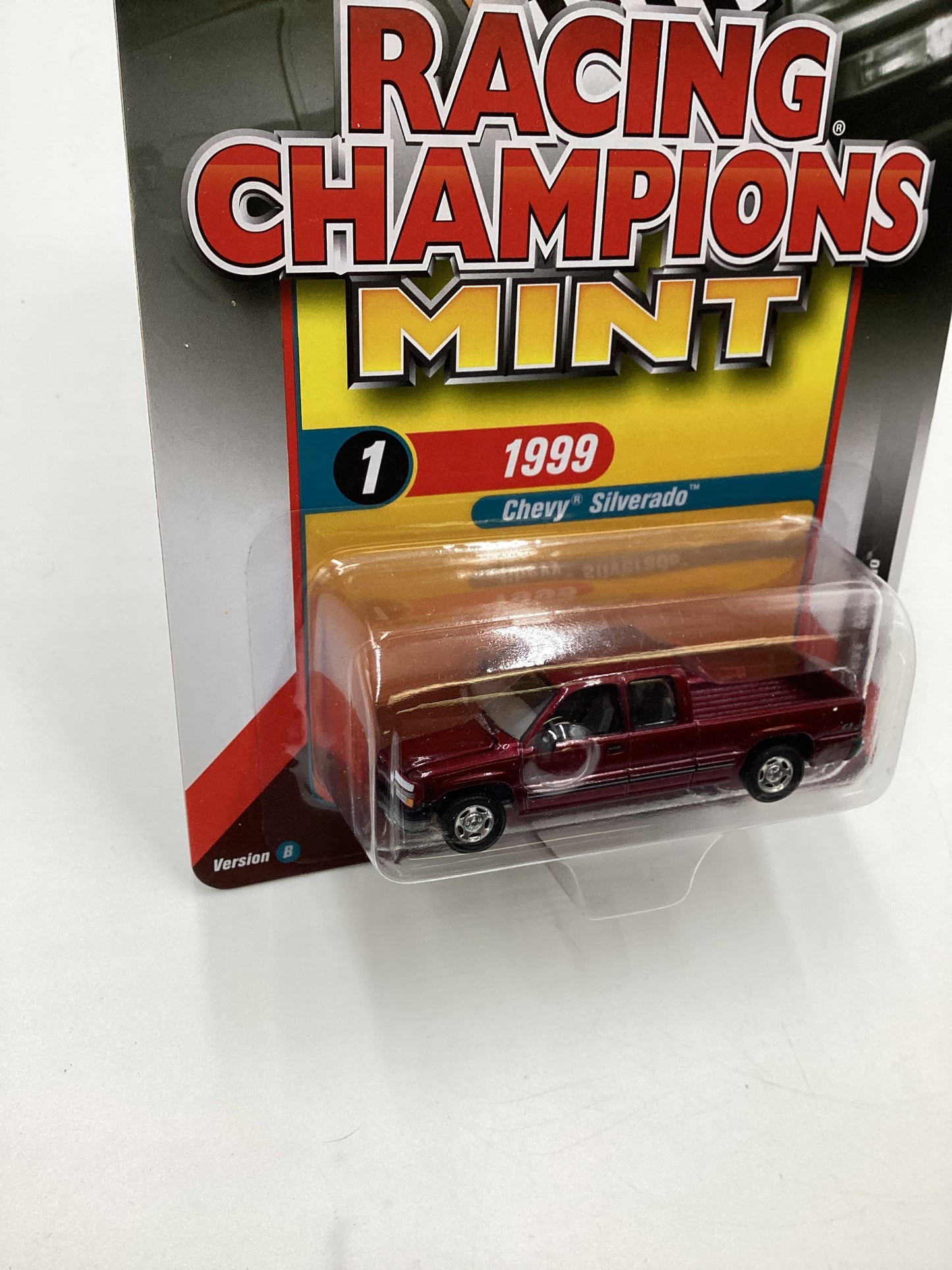 Racing Champions Mint #1 Release 1 Version B 1999 Chevy Silverado Red