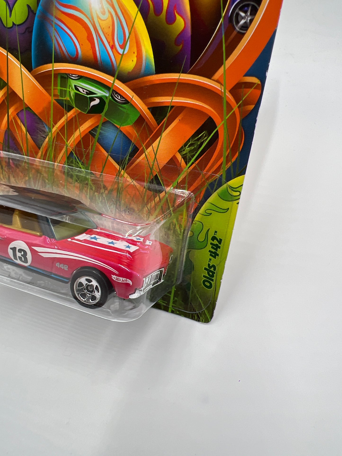 2013 Hot Wheels Easter Series #1 Olds 442 Pink W/Protector