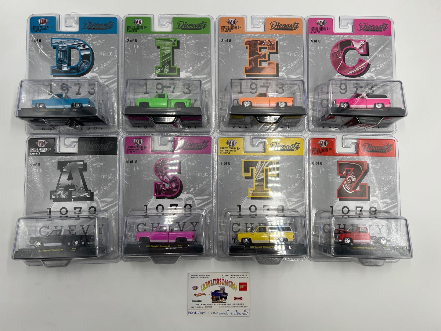 M2 Machines Diecastz 1973 Chevy Trucks Full Set Of 8 RZ02