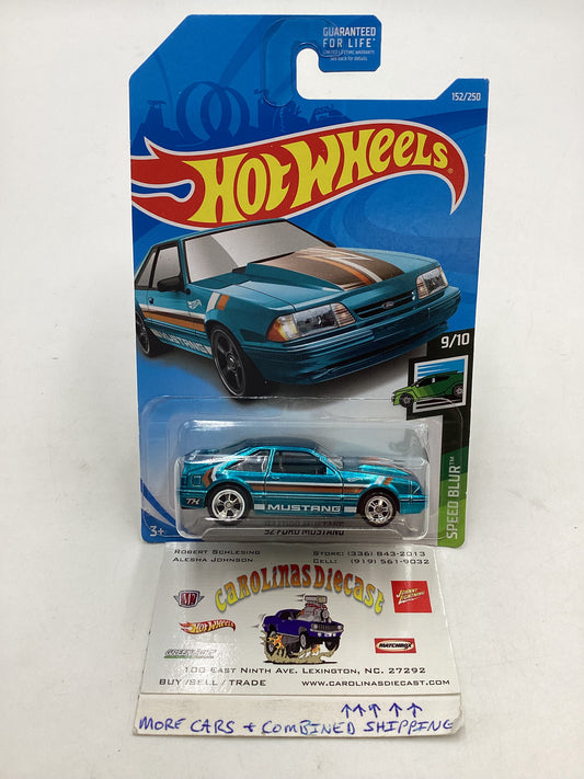 2019 Hot Wheels Super Treasure Hunt #152 92 Ford Mustang Blue W/Protector