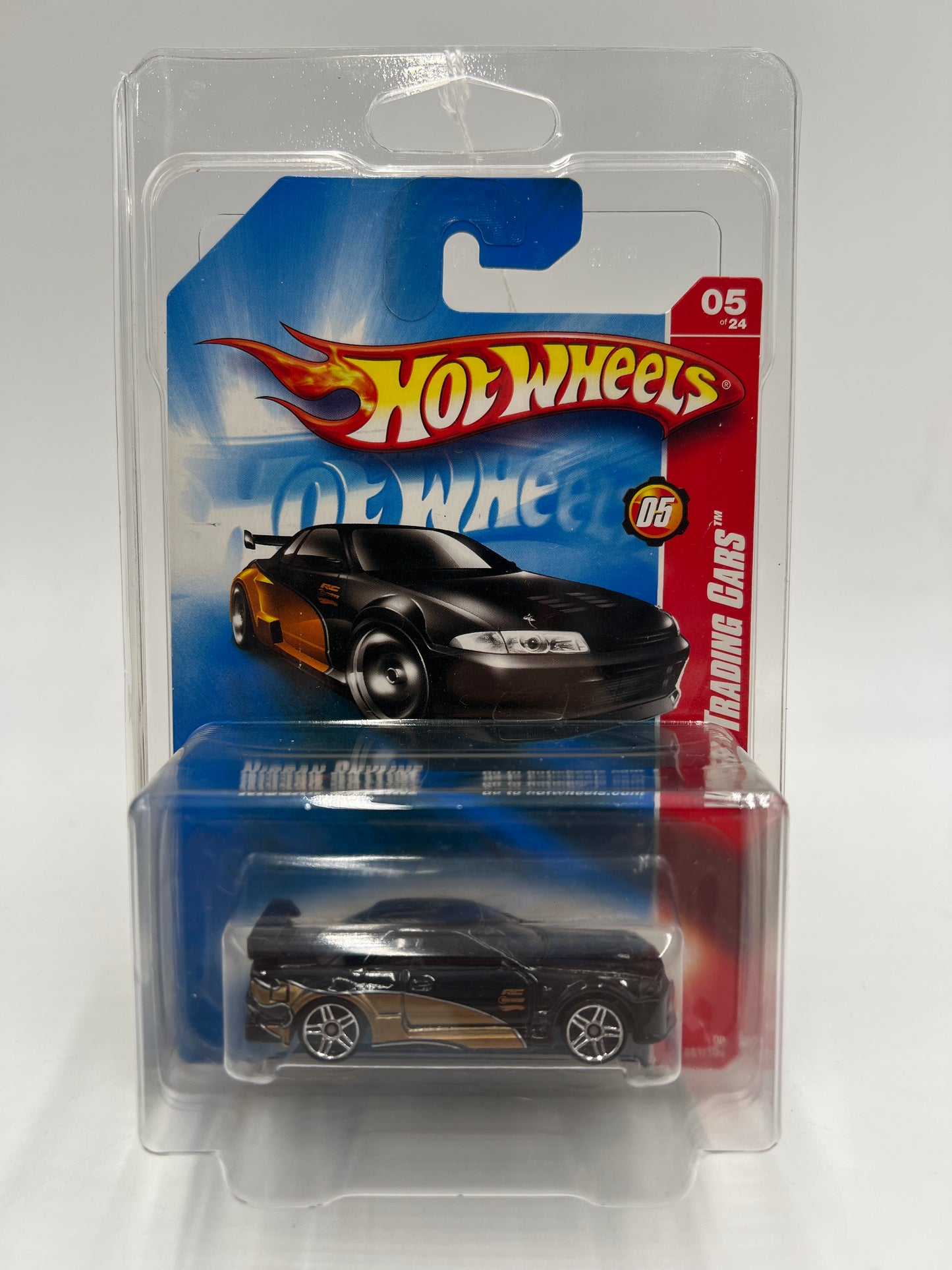 2008 Hot Wheels Web Trading Cars #81 Nissan Skyline Black/Gold W/Protector