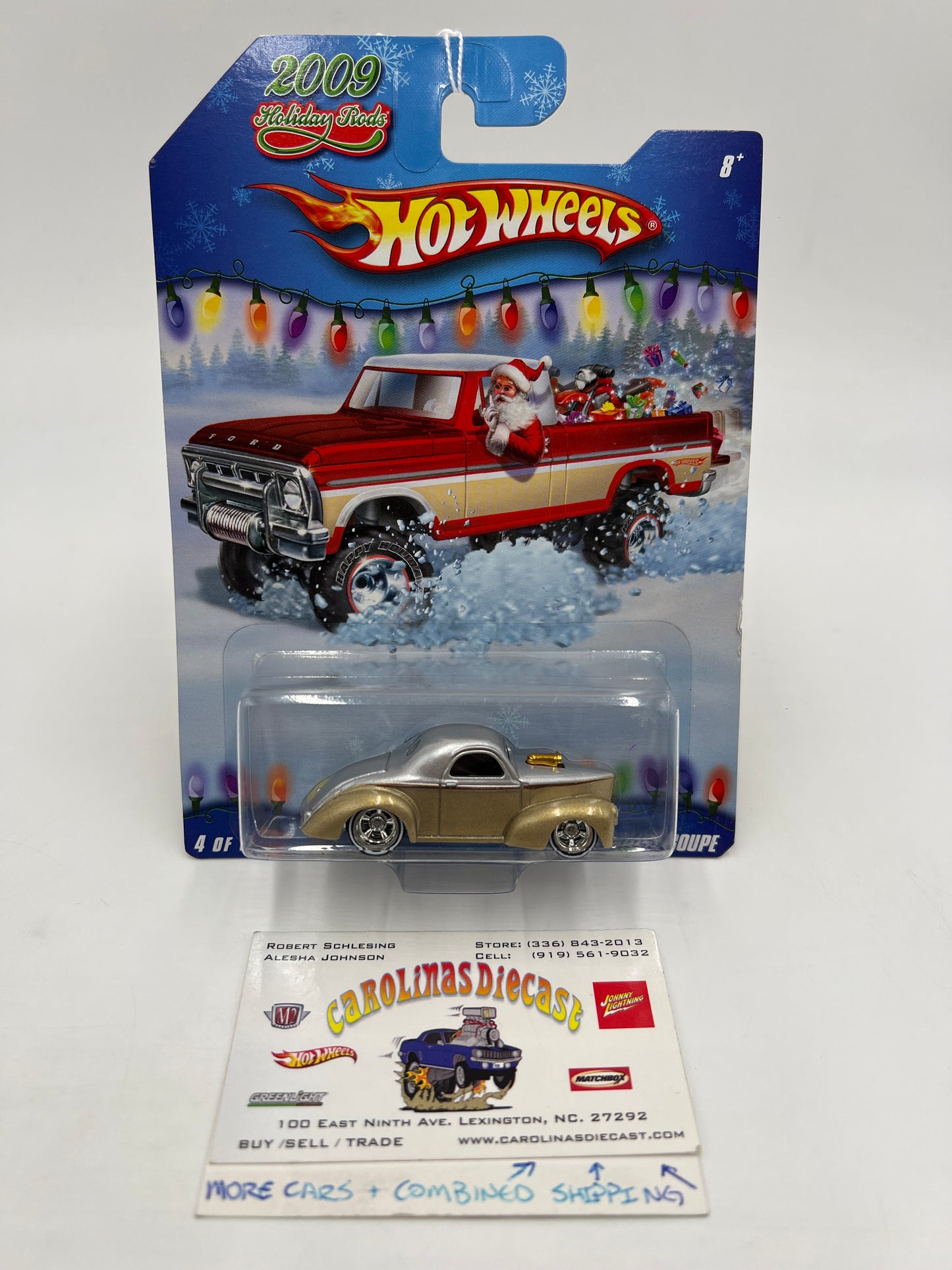 Hot Wheels Premium 2009 Holiday Rods #4 Custom 41 Willys Coupe Silver Gold