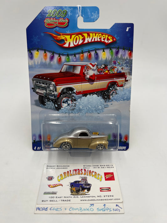 Hot Wheels Premium 2009 Holiday Rods #4 Custom 41 Willys Coupe Silver Gold