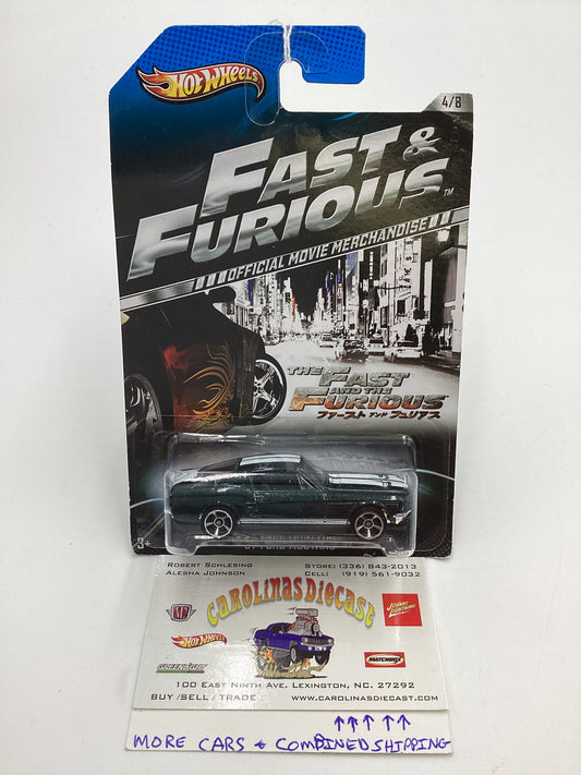 2013 Hot Wheels Fast and Furious #4 67 Ford Mustang Green Card Not Perfect 73G