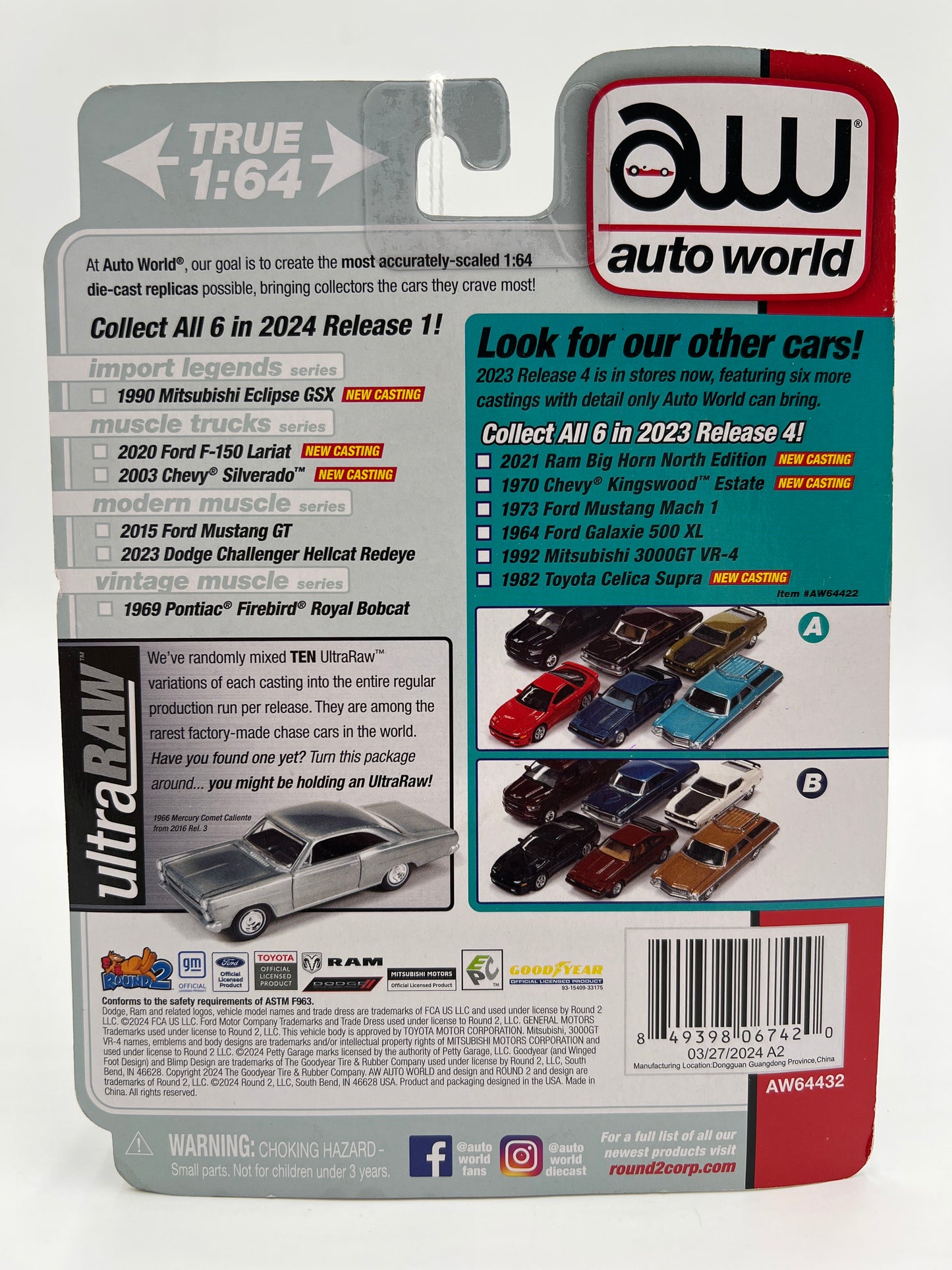 Auto World Modern Muscle #5 Release 1 Version A 2023 Dodge Challenger Hellcat Redeye Black Ghost Edition 182G