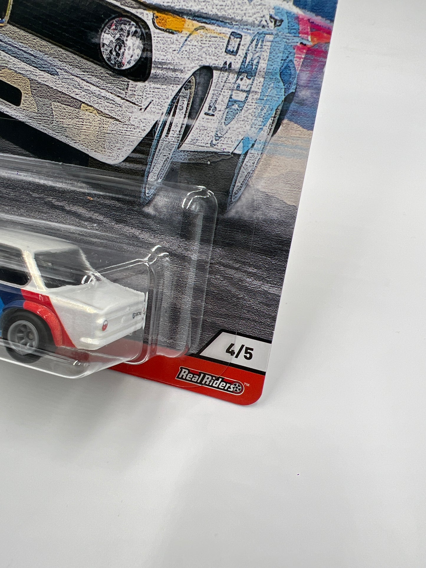 2020 Hot Wheels Car Culture Door Slammers #4 ERROR Backwards Facing BMW 2002 White W/Protector