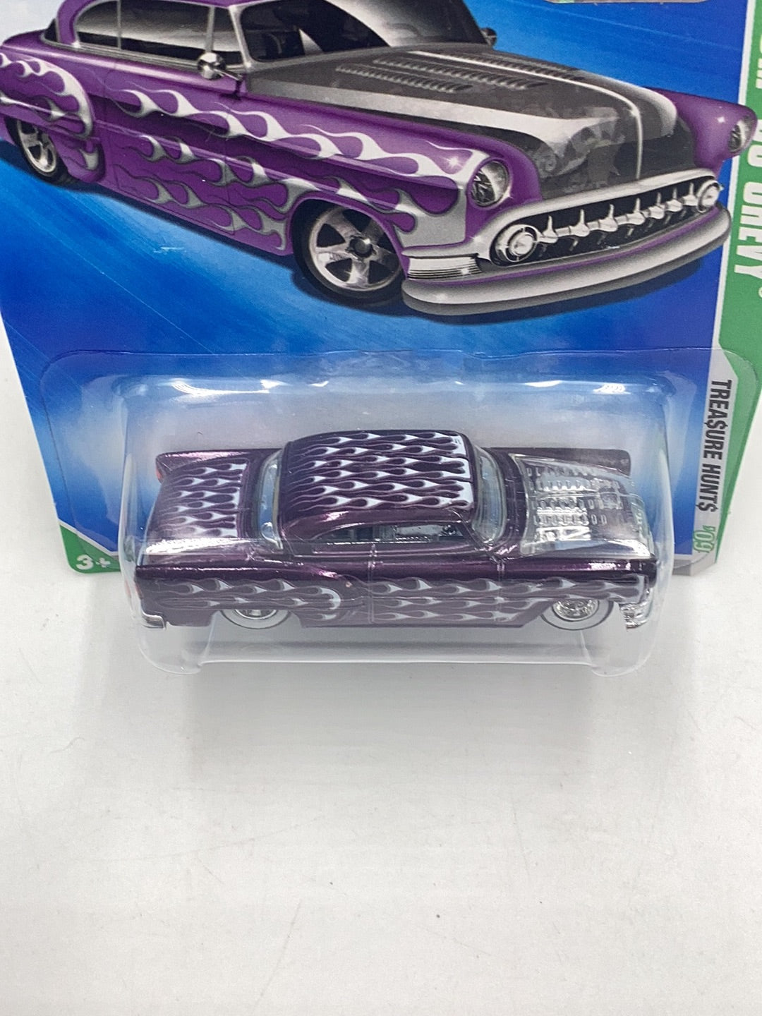 2009 hot wheels super treasure hunt #49 Custom 53 Chevy factory sealed sticker W/Protector