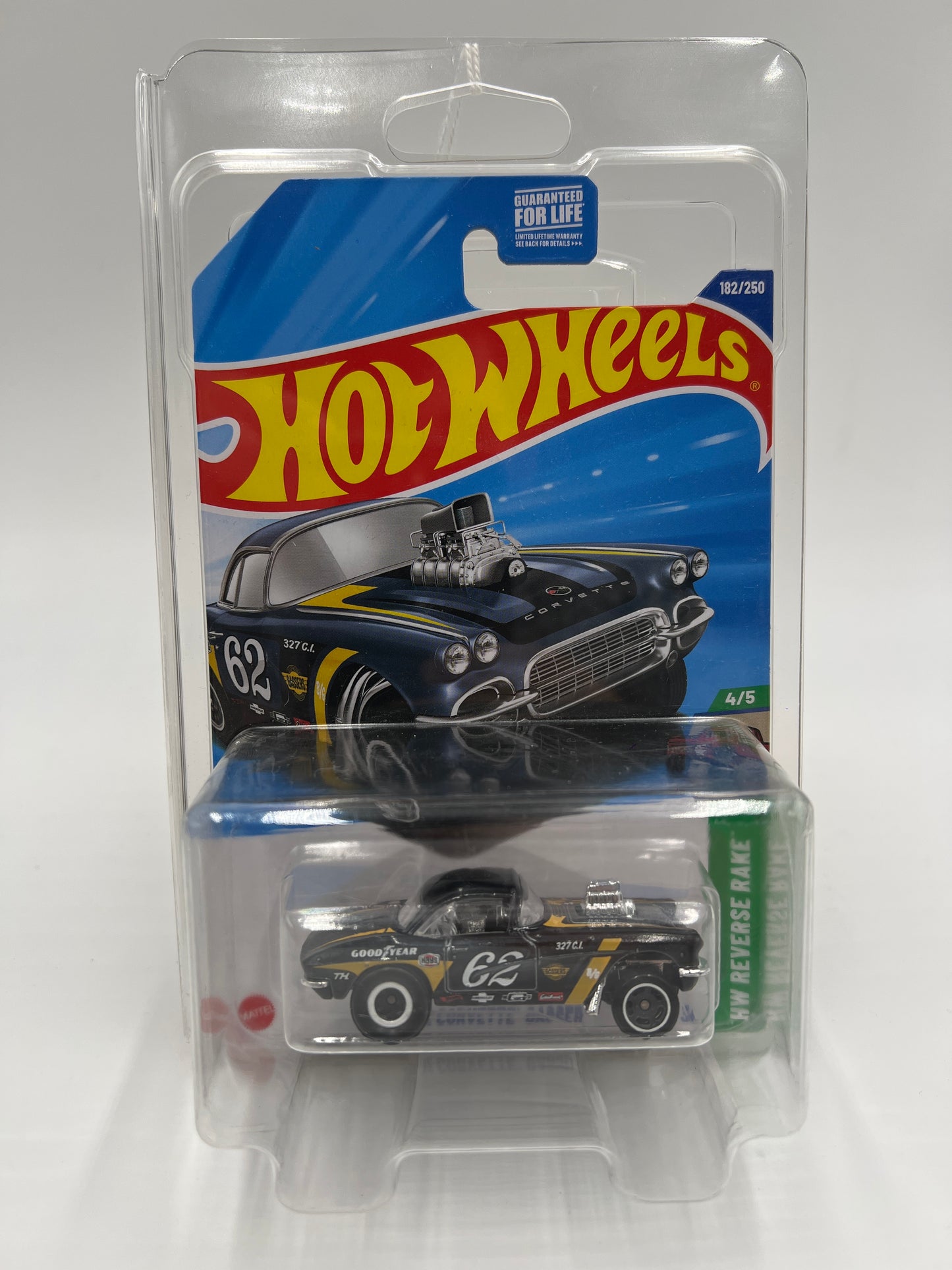 2025 Hot Wheels J Case Super Treasure Hunt #182 62 Corvette Gasser W/Protector