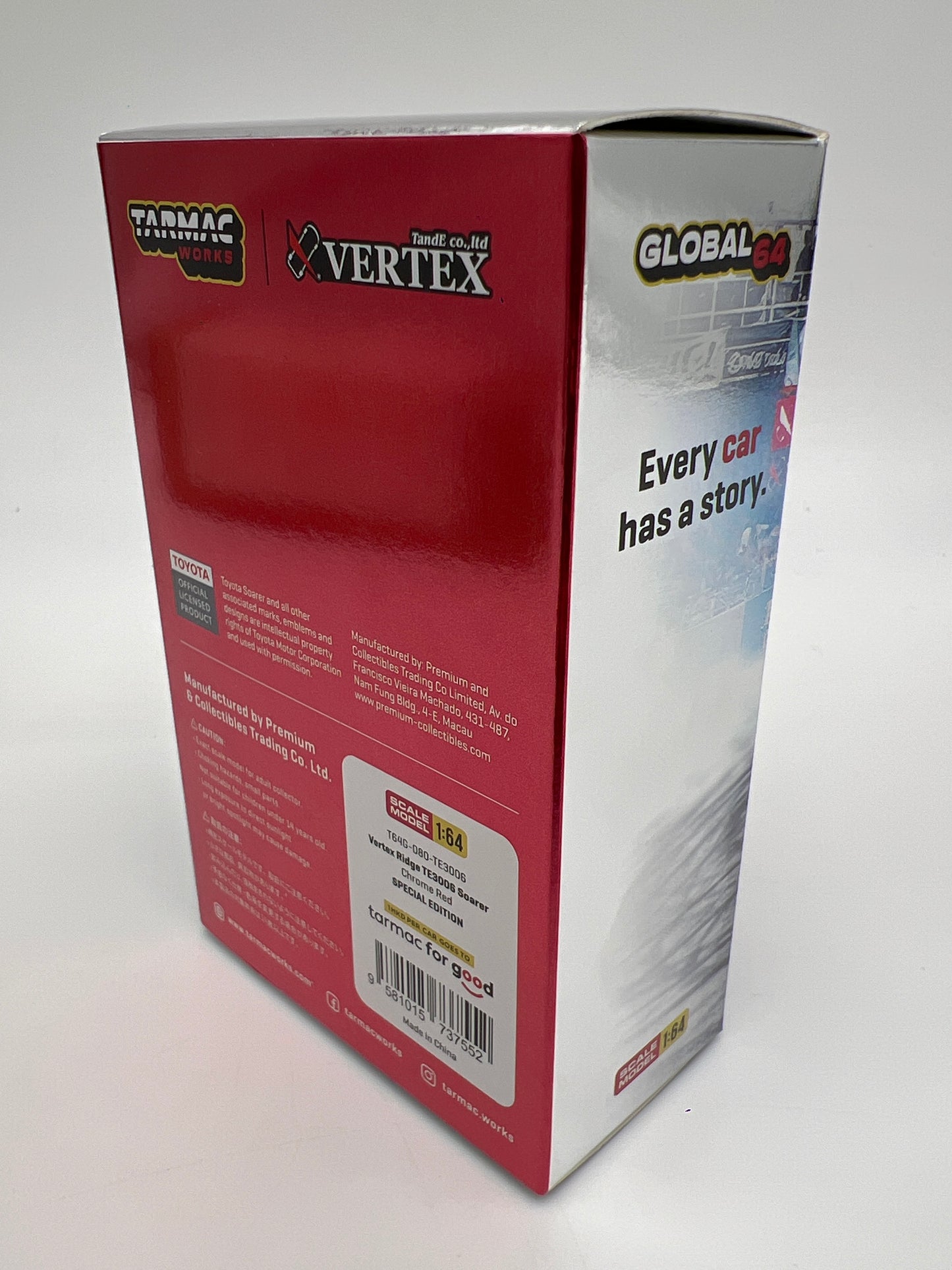 Tarmac Works x VERTEX Special Edition Vertex Ridge Toyota TE3006 Soarer Chrome Red