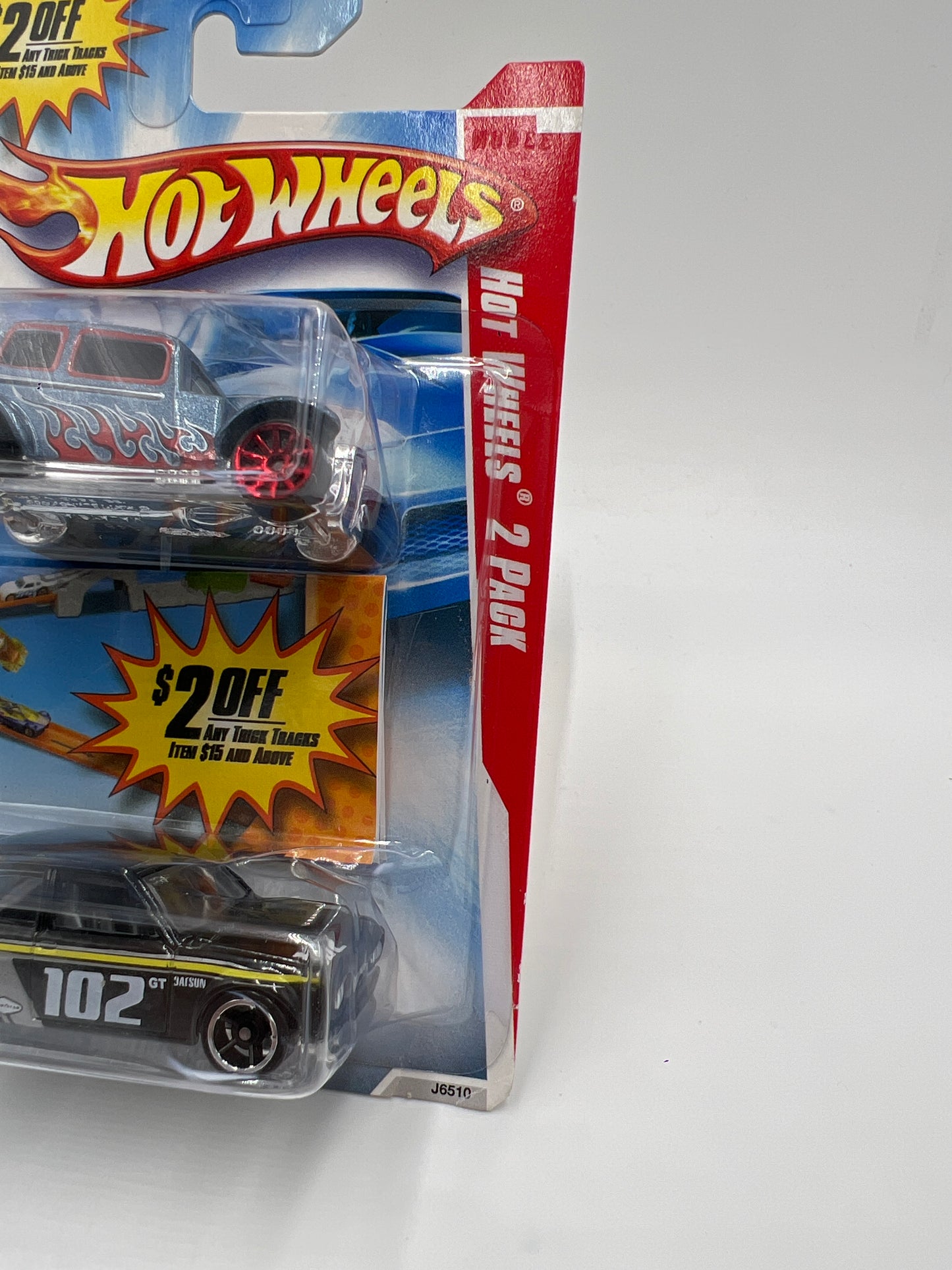 2009 Hot Wheels 2 Pack Datsun Bluebird 510 & 32 Ford Vicky W/Protector Bad Card/Blister