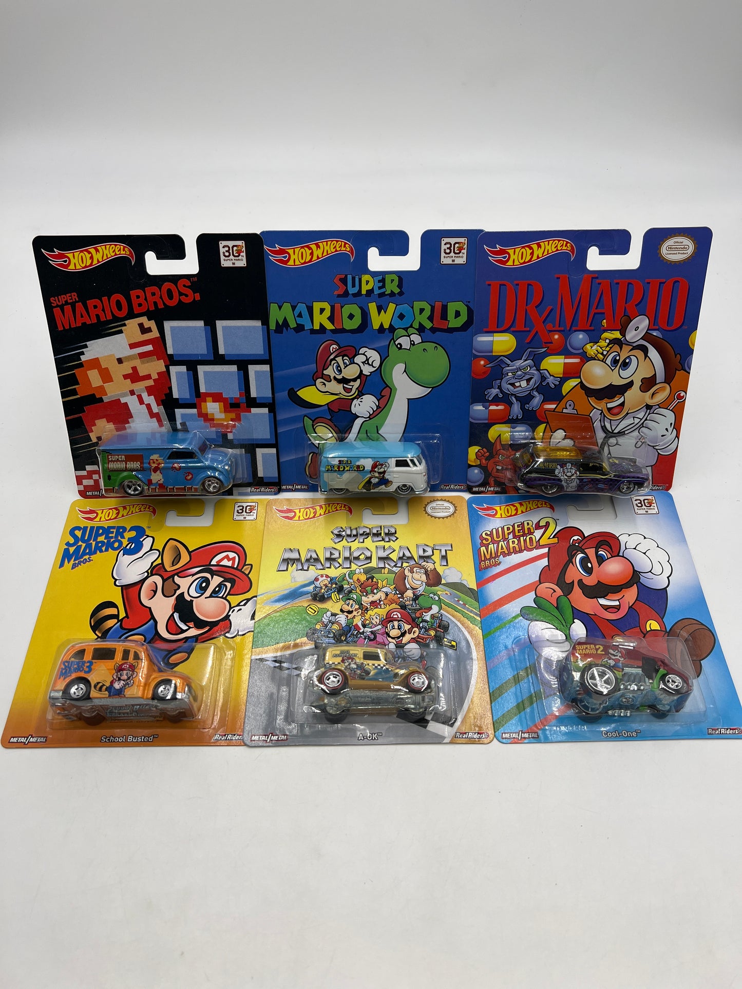 Hot Wheels Pop Culture Mario Full 6 Car Set W/Protectors VHTF