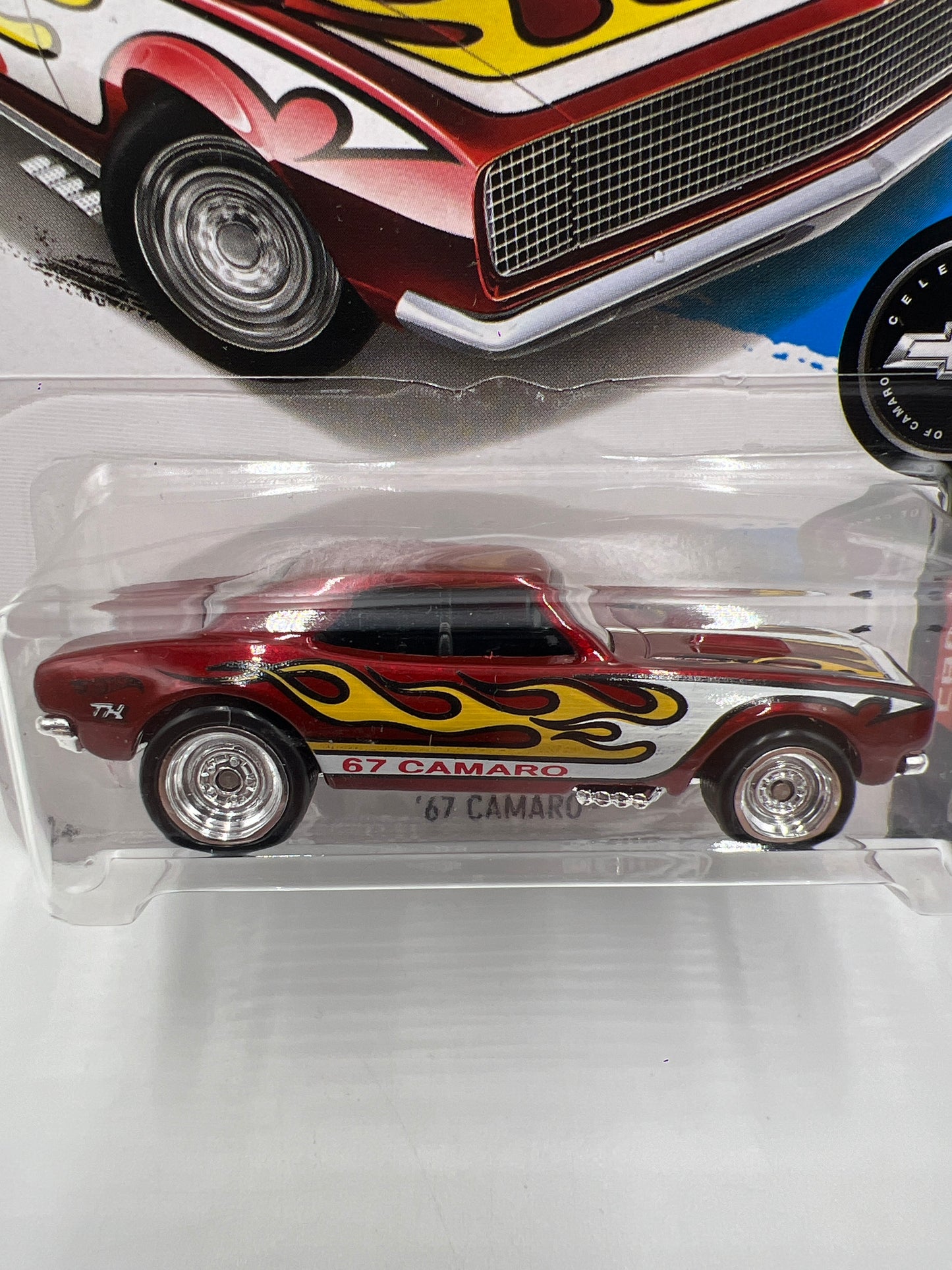 2017 Hot Wheels Super Treasure Hunt 67 Camaro Red W/Protector
