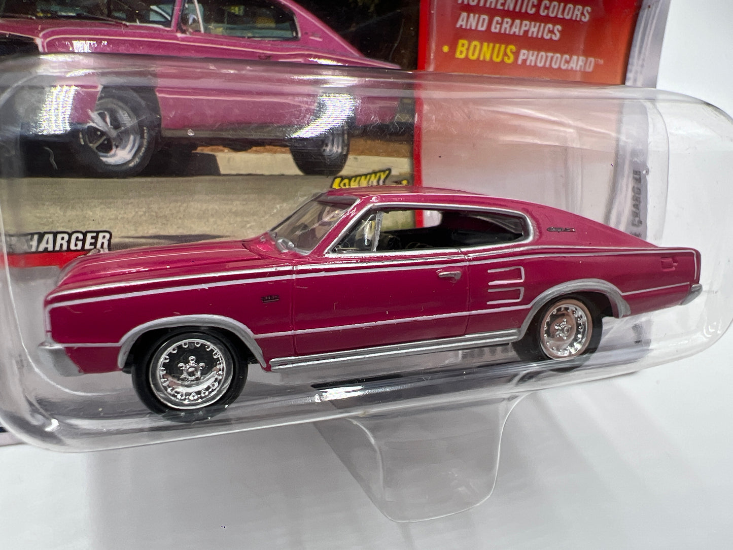 Johnny Lightning Mopar Or No Car #8 1966 Dodge Charger Pink 219D