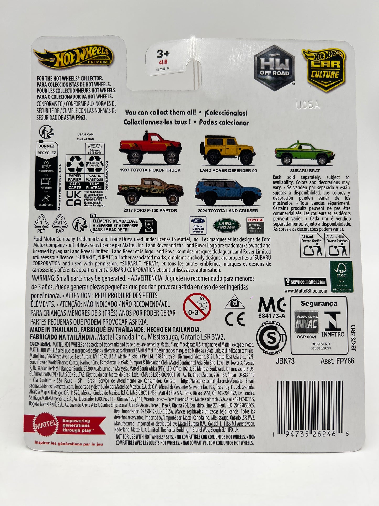 2025 Hot Wheels Car Culture HW Off Road #3 Subaru Brat Green 254B