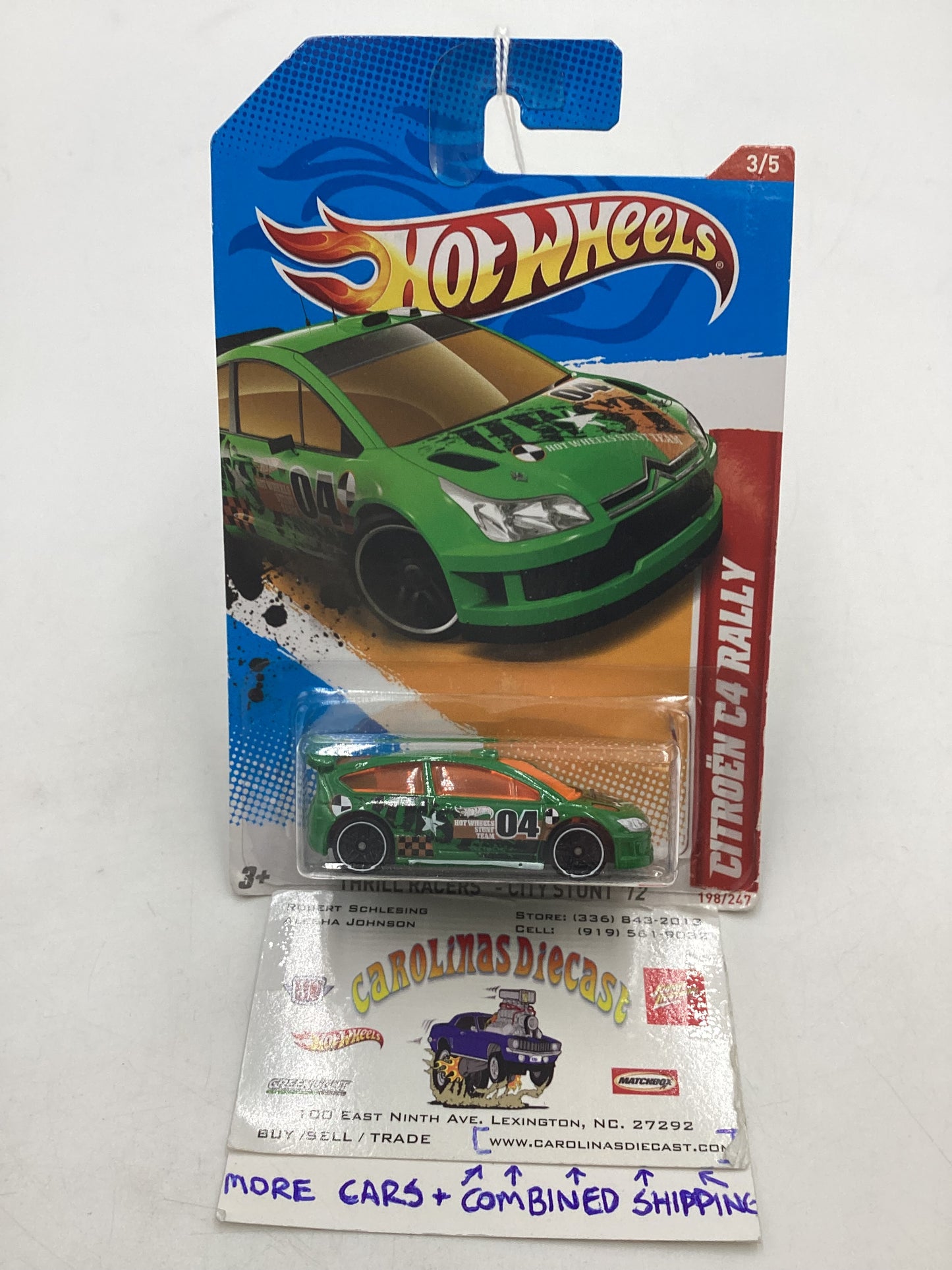 2012 Hot Wheels #198 Citroen C4 Rally Green 68F