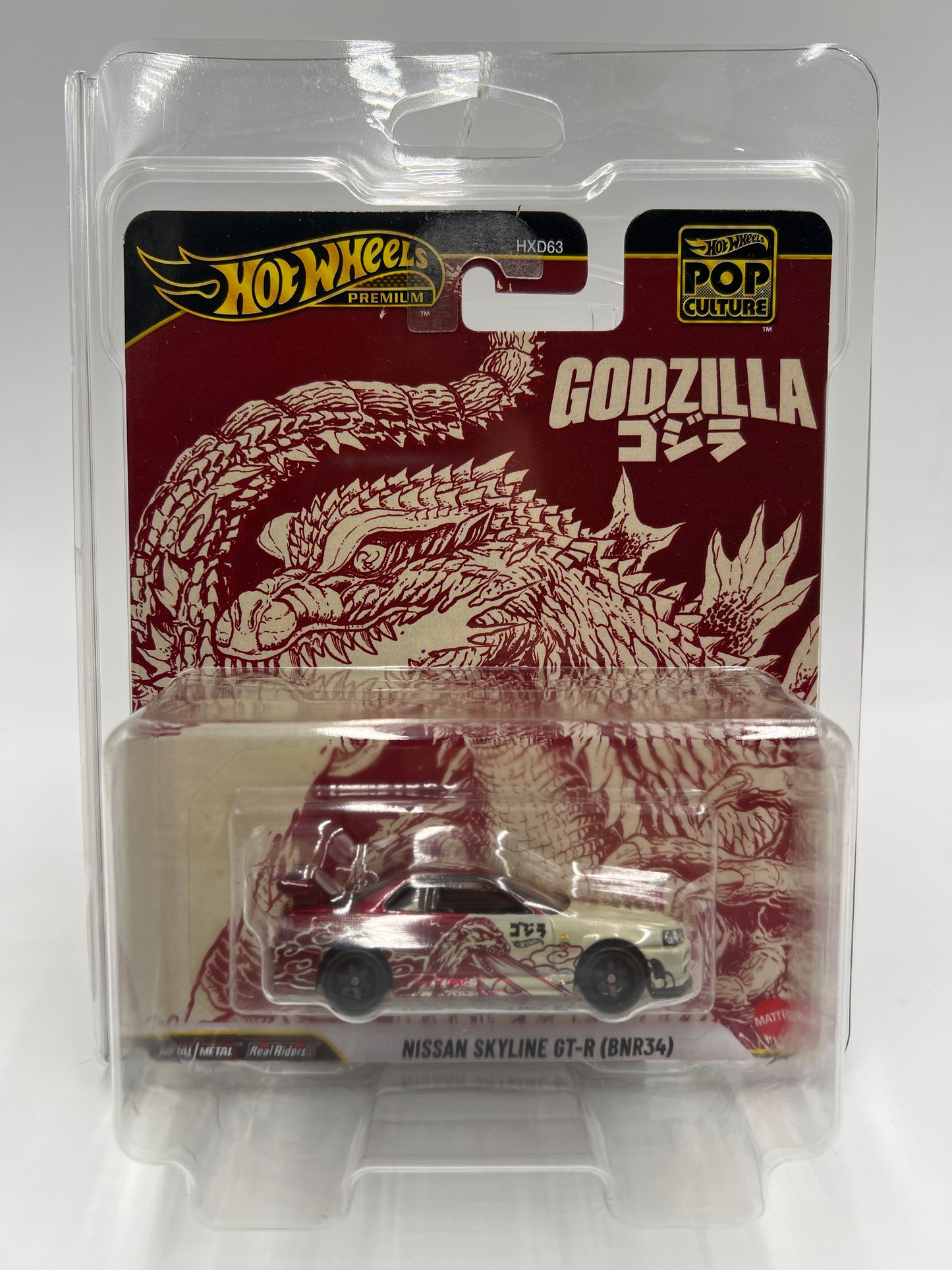 2025 Hot Wheels Premium Pop Culture Godzilla Nissan Skyline GT-R BNR34 W/Protector