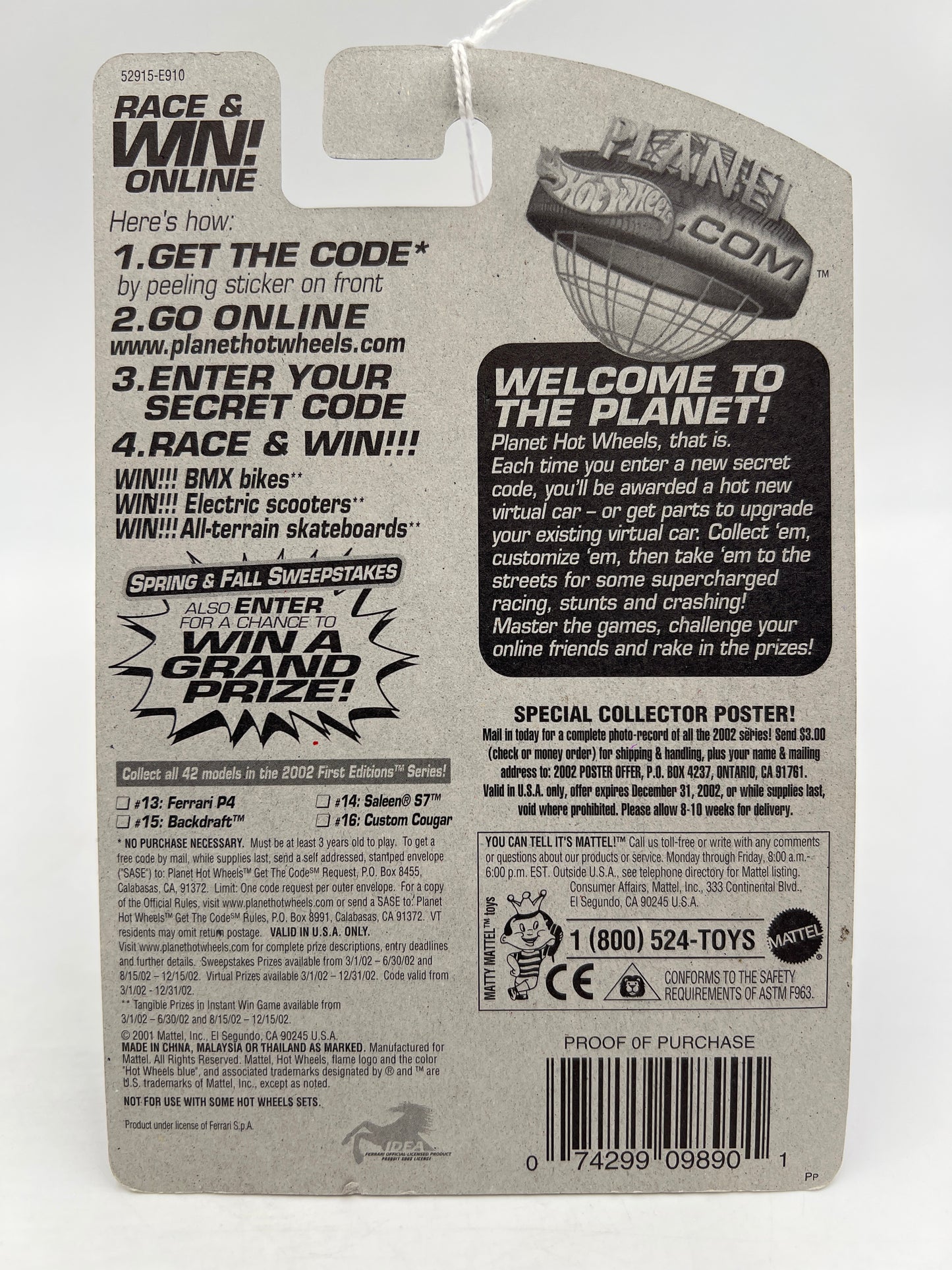 2002 Hot Wheels First Editions #25 Ferrari P4 Red